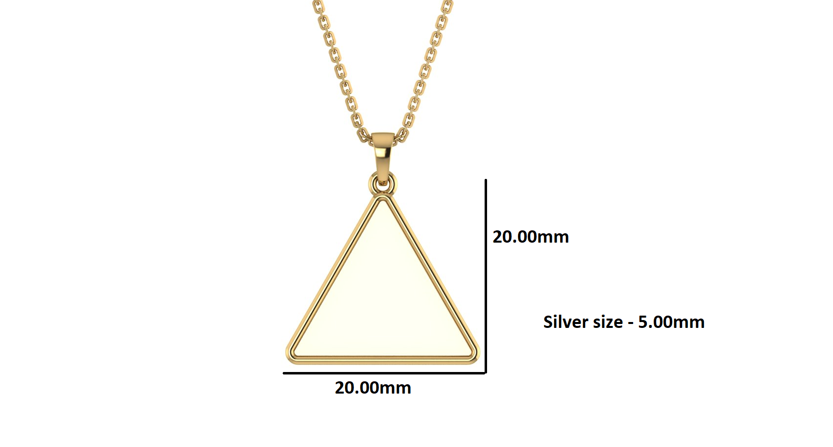 RKC Tringle Shape Photo Locket Pendant Necklace 14k Yellow Gold Plated Weight 5mm And Height 20mm