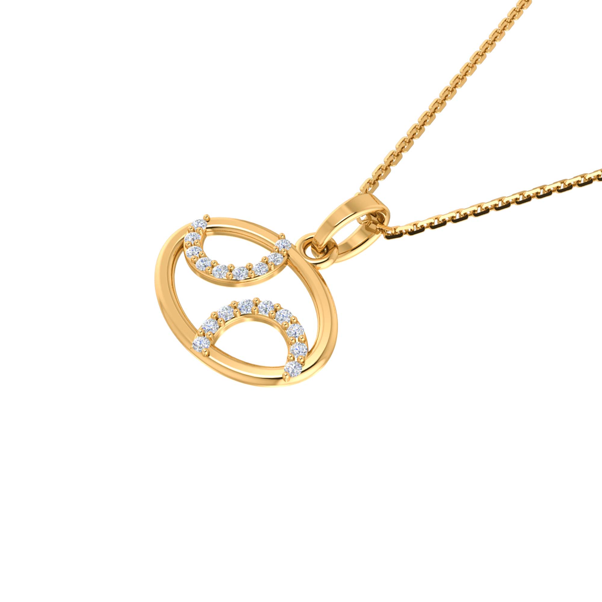 RKC Rose Gold Oval Shape Charming Pendant With Chain