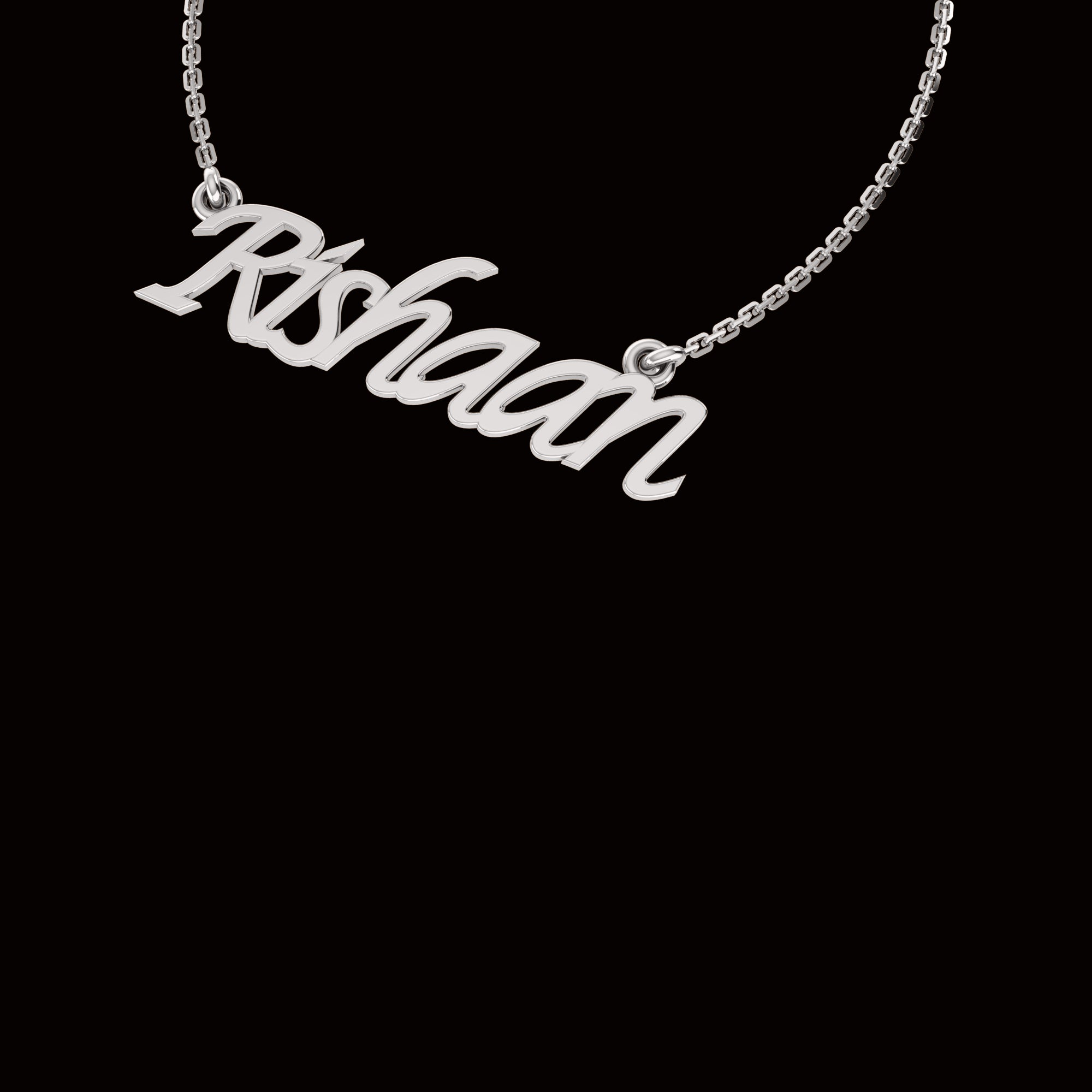 RKC Name Pendant Necklace 925 Silver Jewelry 14K Yellow Gold Plated Product Weight 4.10  GM Height 11.30 MM