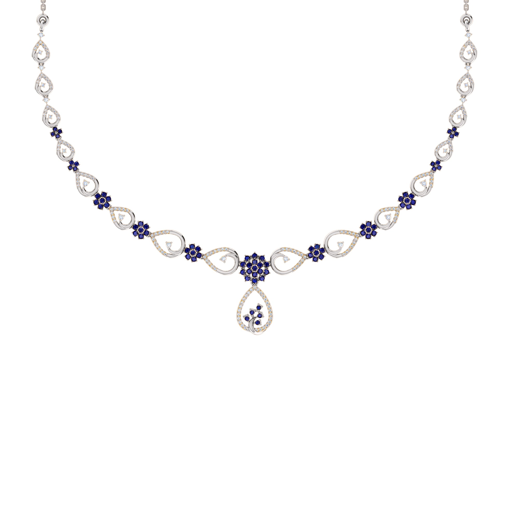 قلادة RKC 2.7 قيراط مويسانيتي ساحرة من الفضة عيار 925 مطلية بالذهب الوردي عيار 14 وزن المنتج 13.00 جم