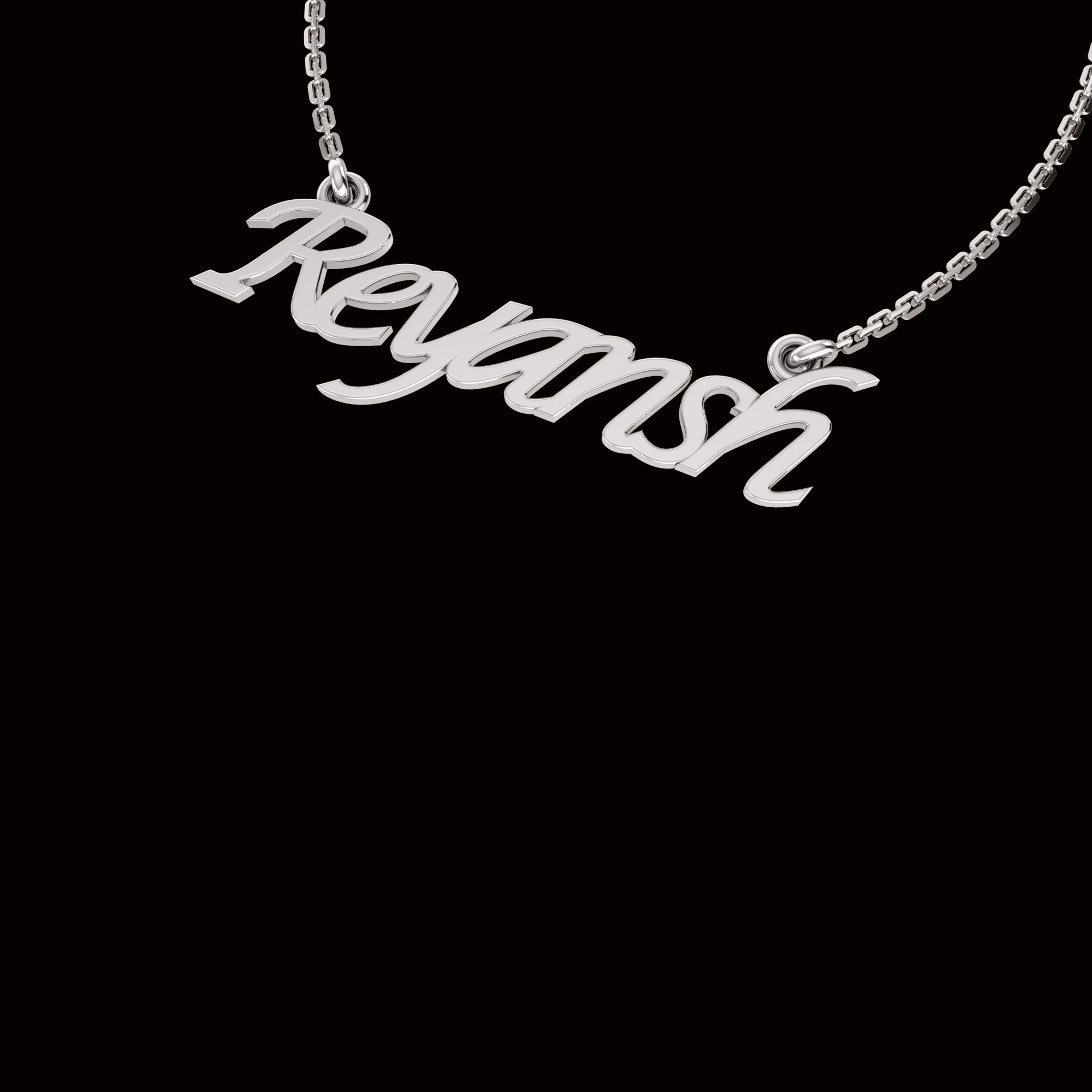 RKC Customised Any Name Pendant 925 Sterling Silver 14K Yellow Gold Plated Wt 3.80 GM Height 13.60 MM