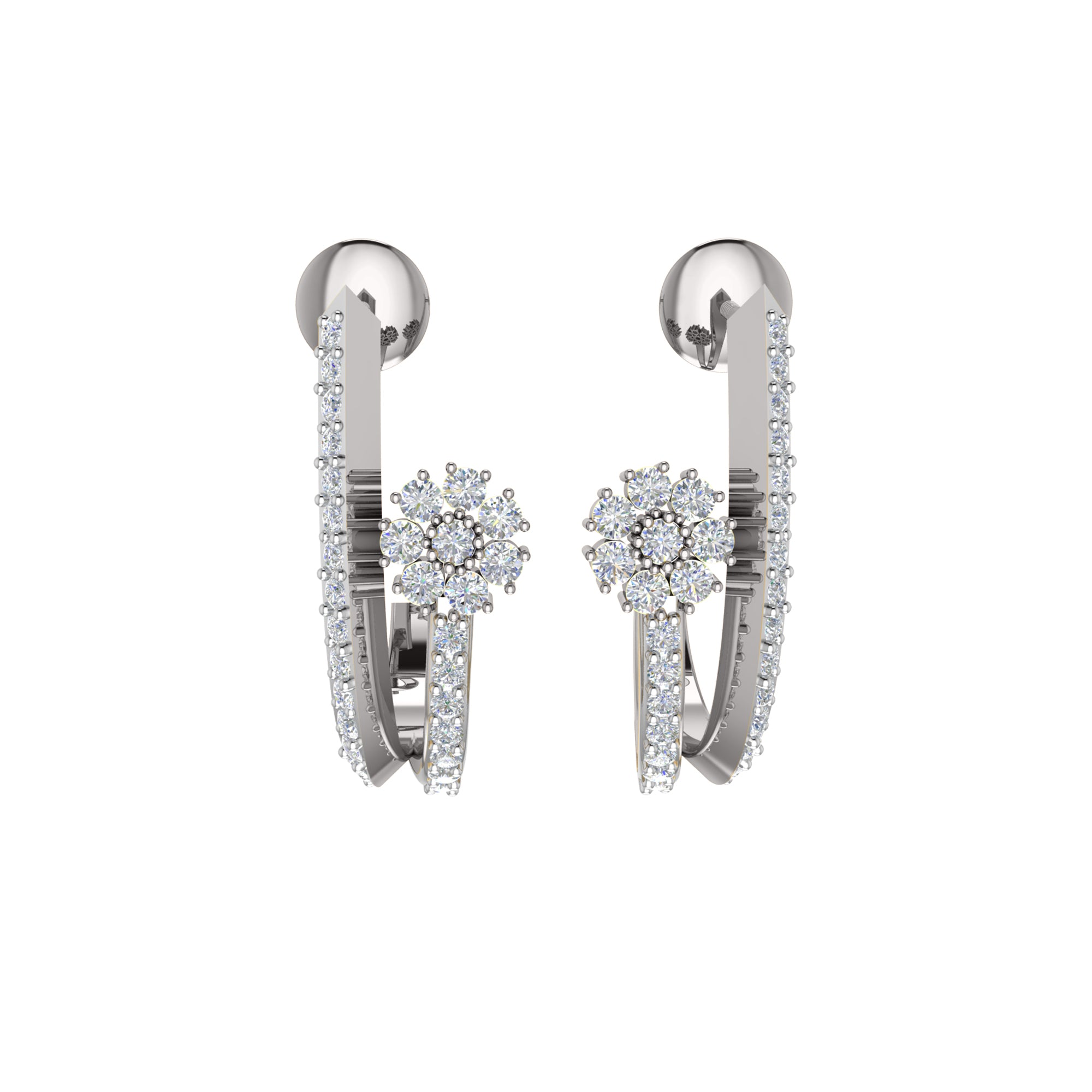 RKC 925 Sterling Silver Hoops & Huggies Earring Women Earring 14k Yellow Gold Over Wt 3.20 Height 20.00mm