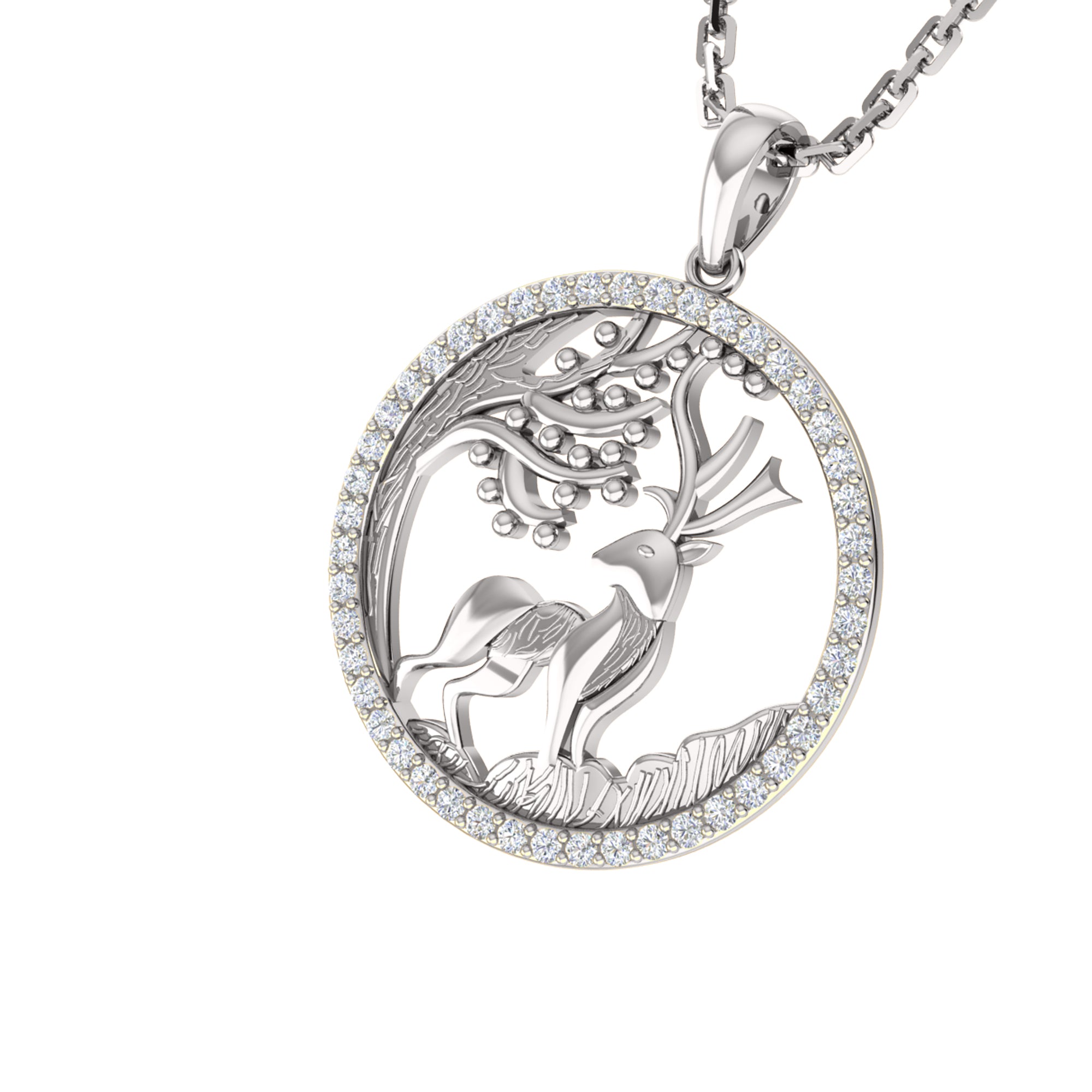 RKC 0.30Ct Moissanite Charm Pendant 925 Silver Jewelry 14K Rose Gold Plated Wt 4.50gm Height 19mm