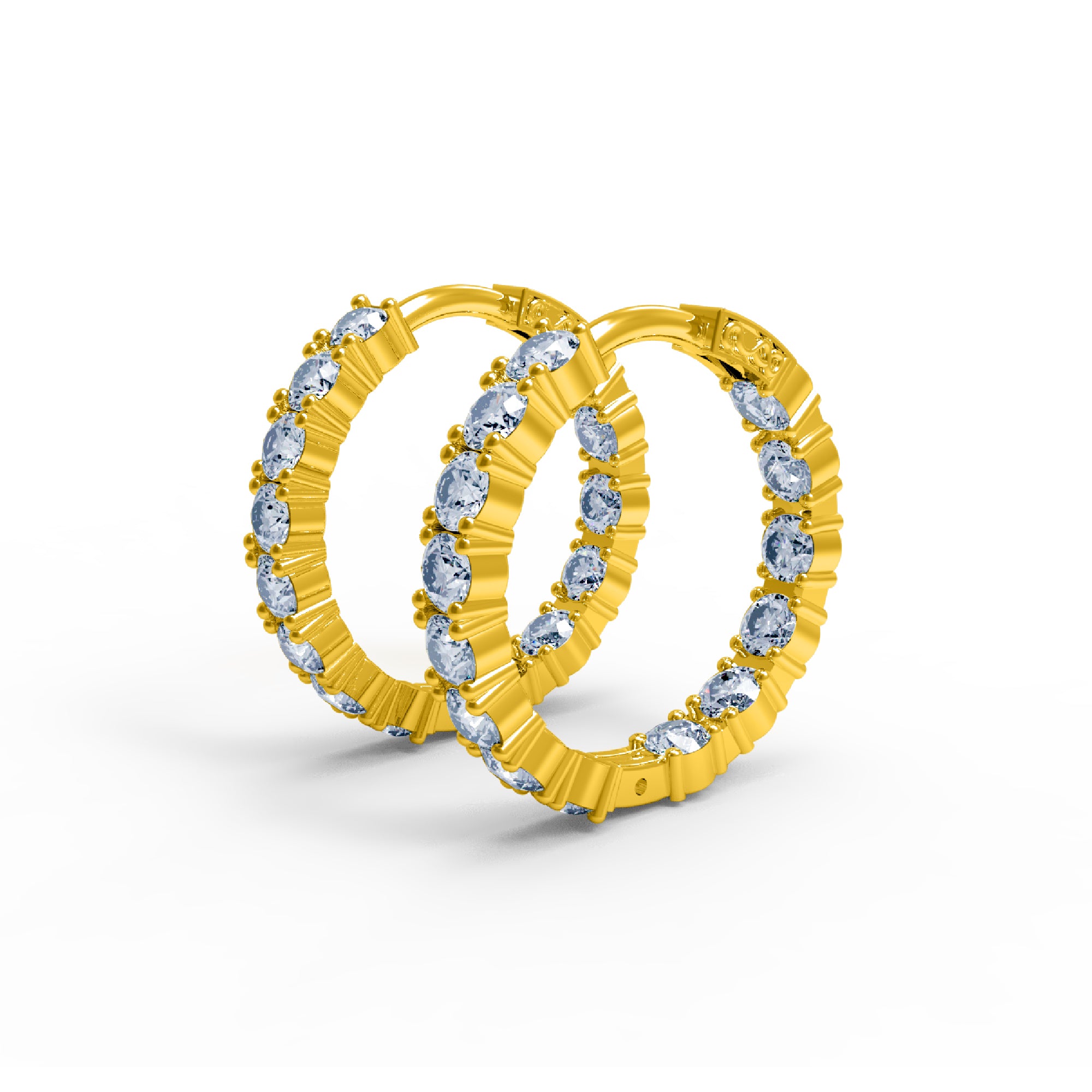 RKC 925 স্টার্লিং সিলভার হুপ ক্লিপ-অন মহিলাদের কানের দুল 14k রোজ ওভার প্রোডাক্ট Wt 6.50 GM উচ্চতা 21.00 MM