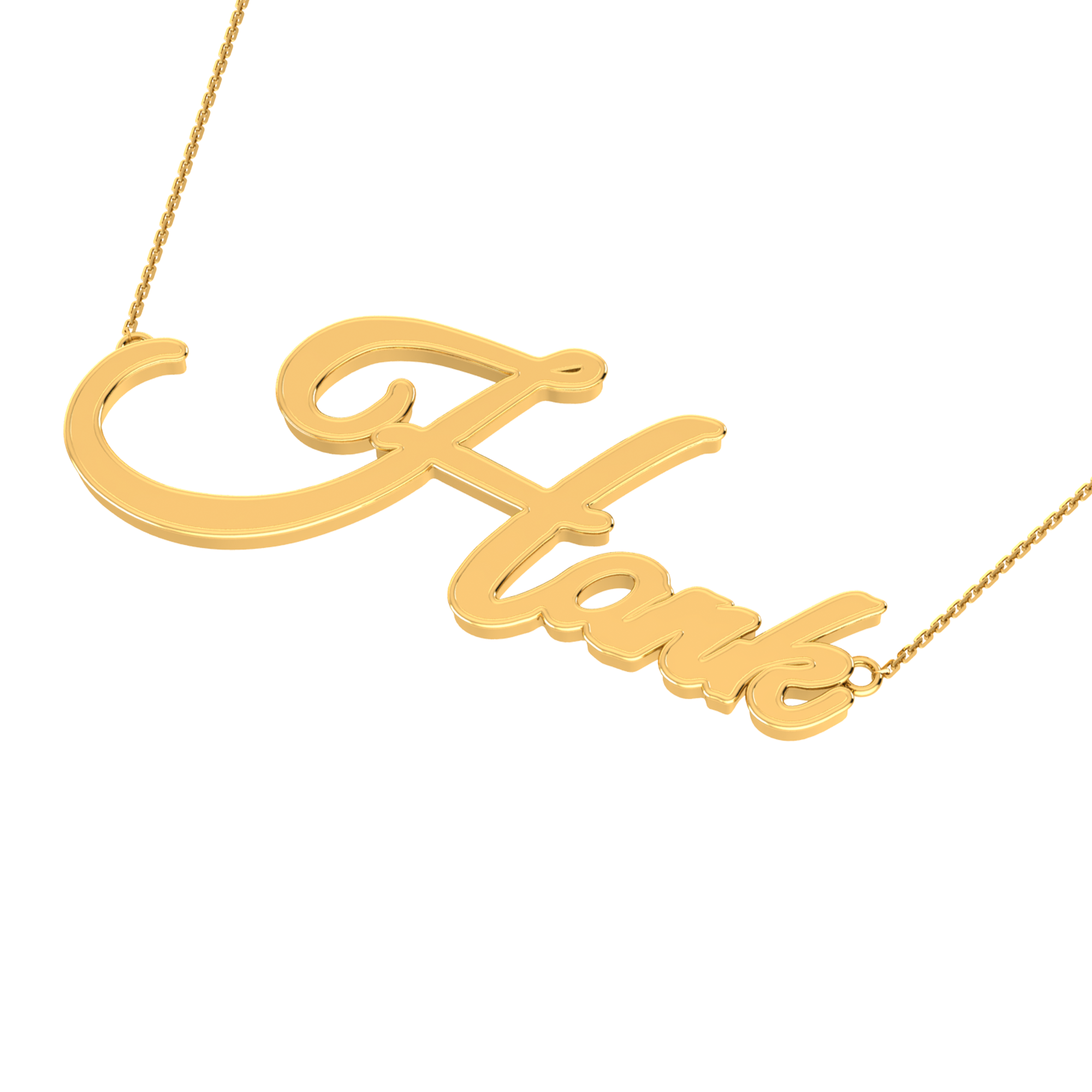 RKC Customize Name Pendant Necklace 14k White Gold Plated 925 Silver Birthday Gift