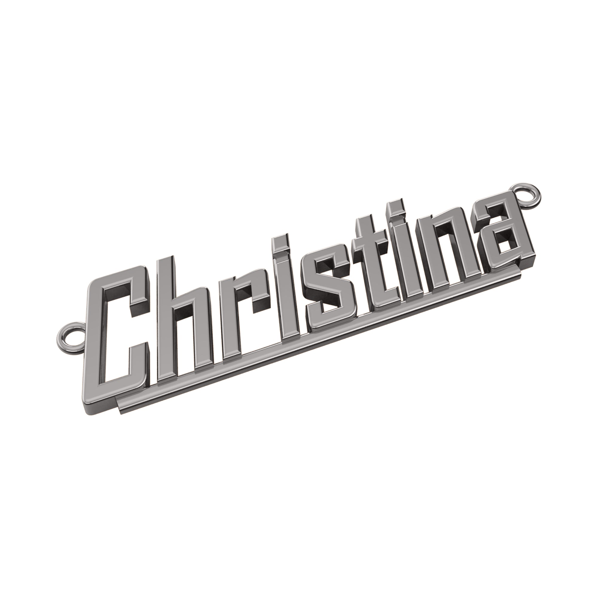 RKC Custom Name Pendant 925 Sterling Silver 14K Yellow Gold Plated Wt 4.30gm Height 11.00mm