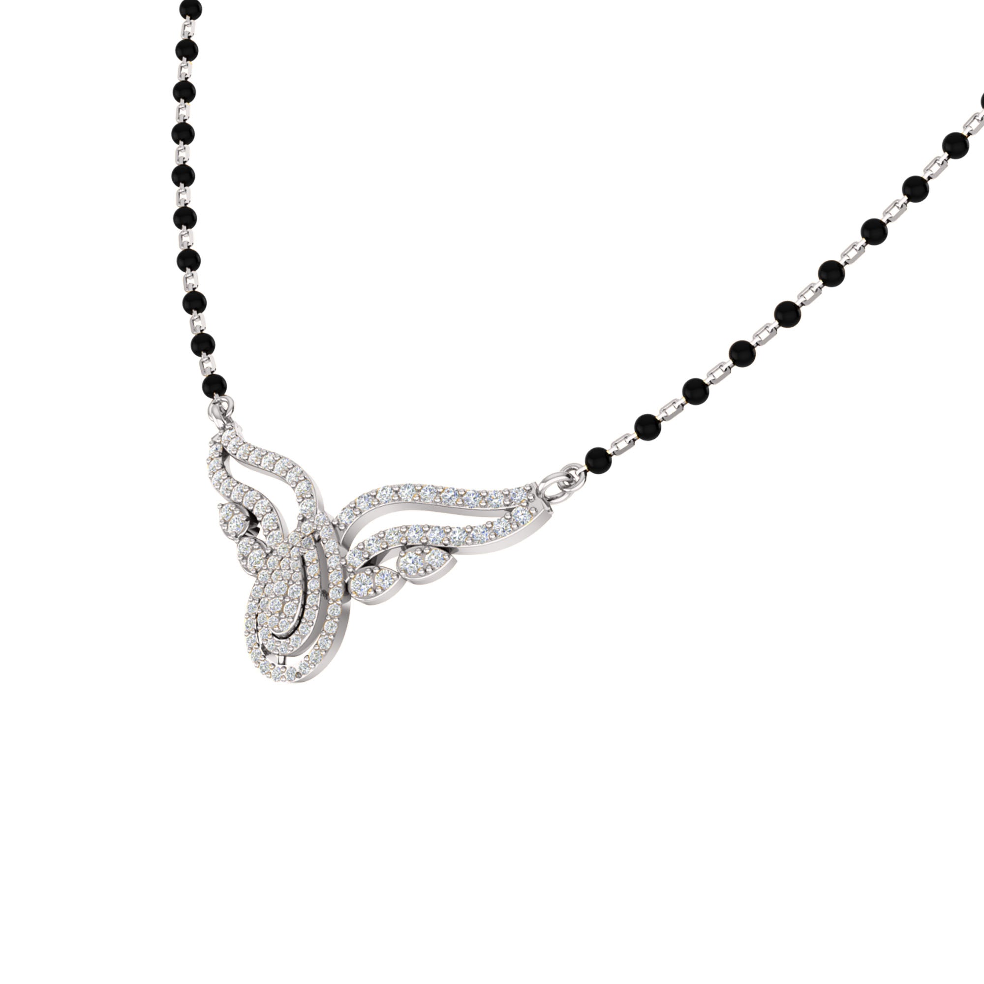 RKC 1 ct મોઈસાનાઈટ મહિલા મંગલસૂત્ર 925 સિલ્વર 14k રોઝ ગોલ્ડ પ્લેટેડ પ્રોડક્ટ વજન 5.50 ગ્રામ ઊંચાઈ 19.50 મીમી