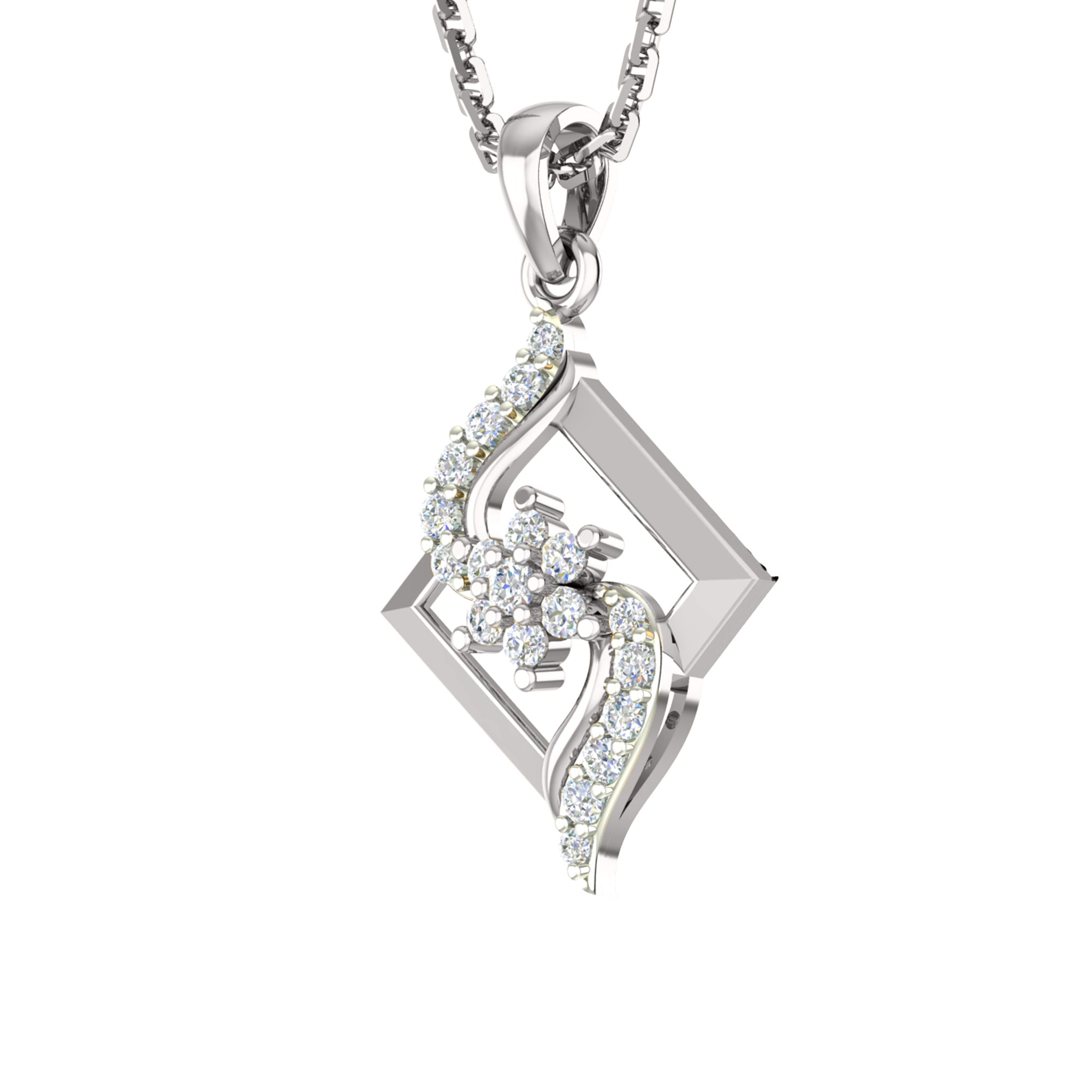 RKC 925 فضة ذهبية إجمالية 0.58 قيراط قلادة مويسانيتي بوزن 3.20 جرام ومجموعة حلق بوزن 2.20 جرام مطلية بالذهب الوردي عيار 14 قيراط