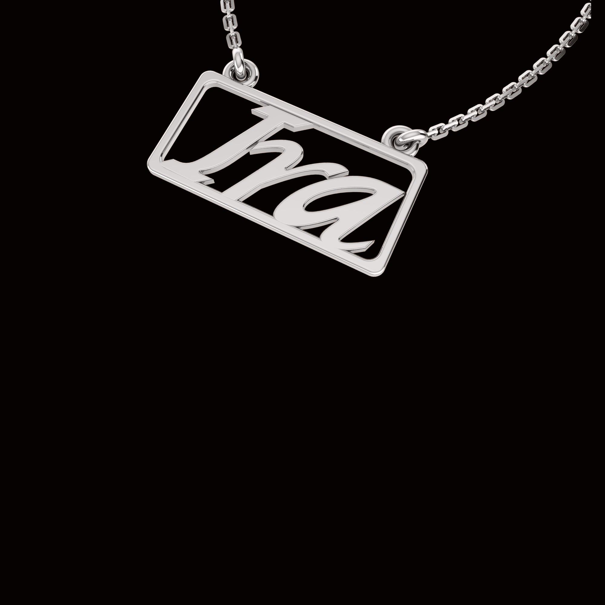 RKC Custom Name Pendant 925 Sterling Silver 14K Rose Gold Plated Wt 3.70 GM Height 11.50 MM