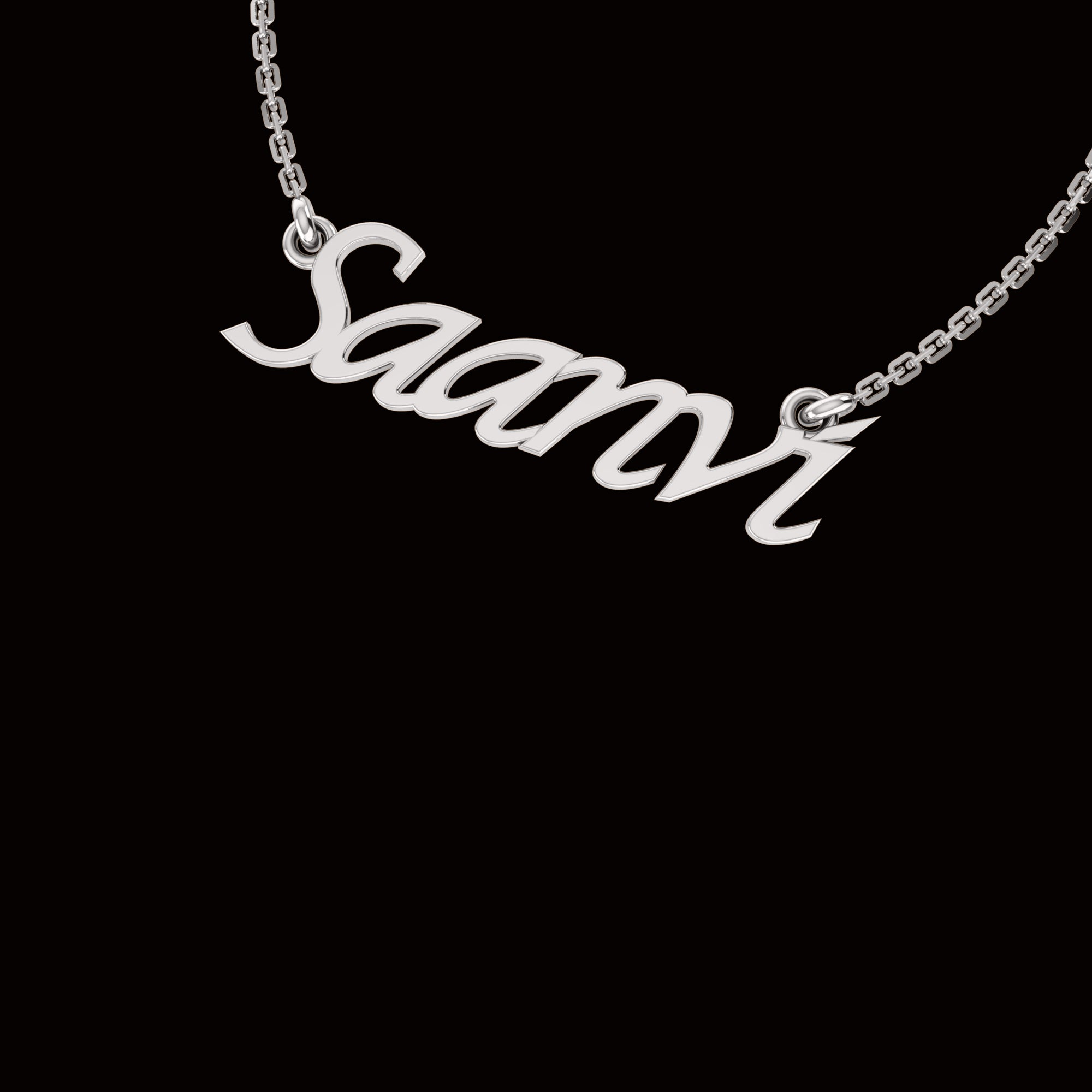 RKC Customised Any Name Pendant 925 Sterling Silver 14K Rose Gold Plated Wt 3.40 GM Height 9.55 MM