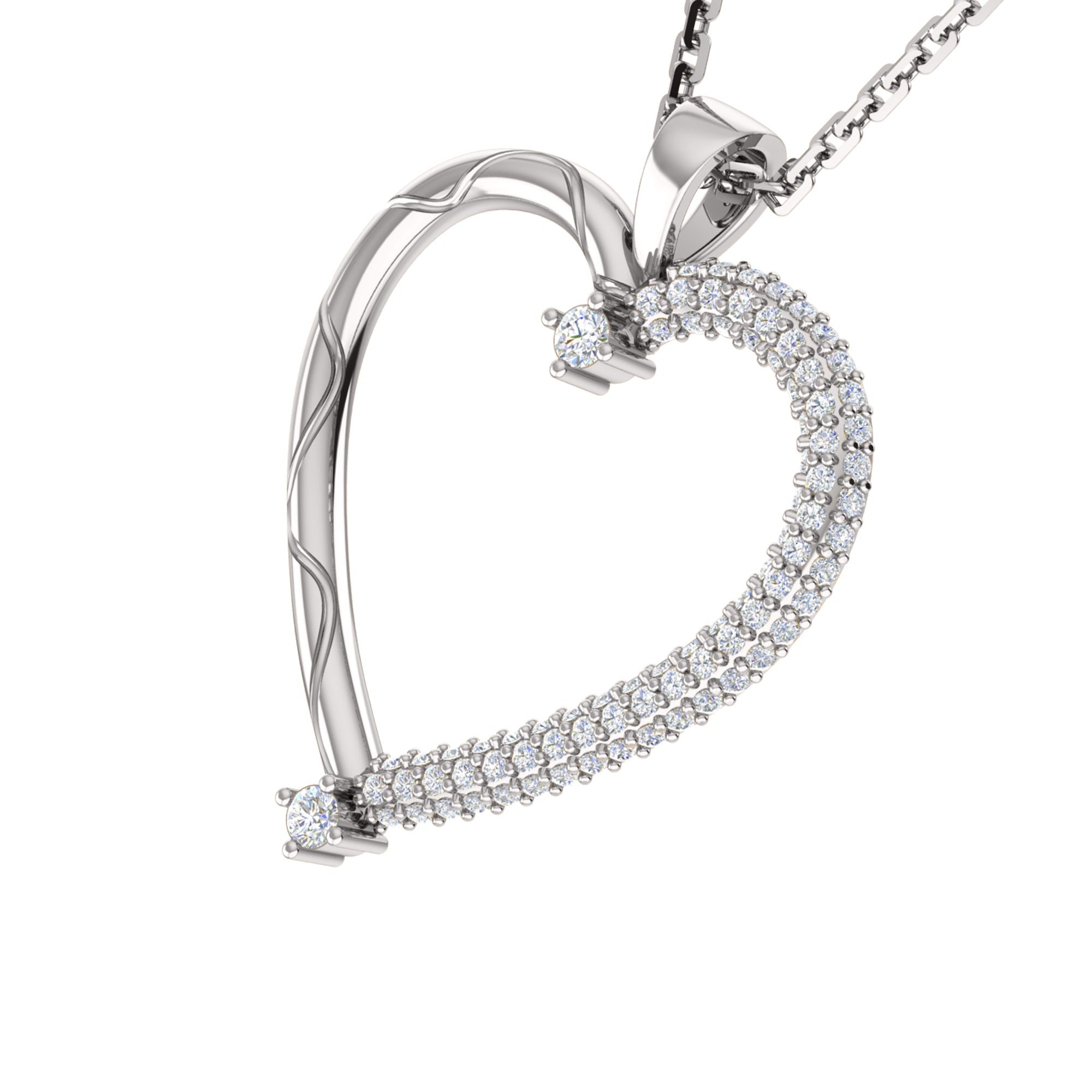 RKC 0.46Ct 모이사나이트 하트 스타일 펜던트 925 실버 주얼리 14K 옐로우 골드 도금 중량 4.10gm 높이 28mm