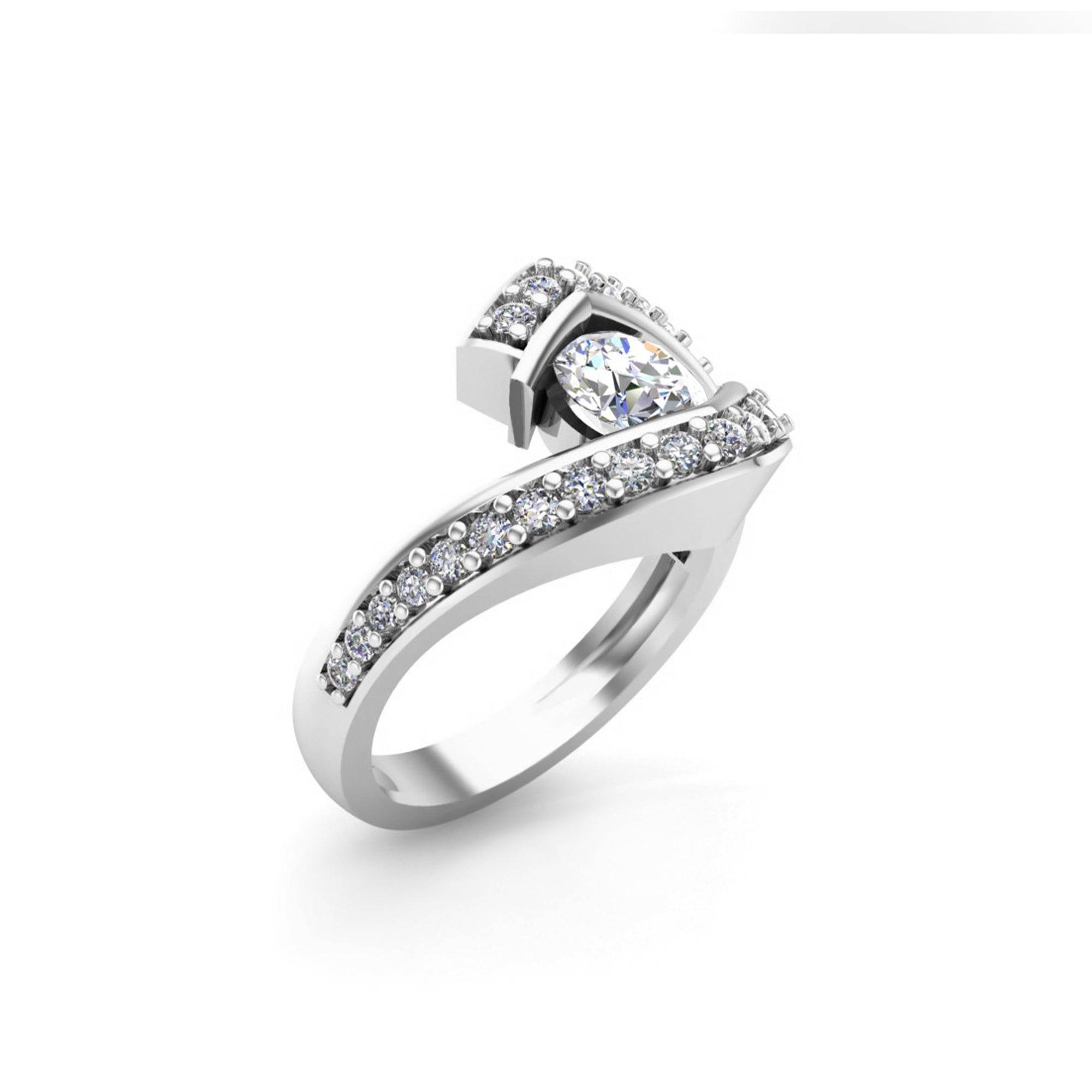 RKC Rondgesnyde Moissanite Verlovingsverjaardag-omleidingsring 925 Sterling Silwer 14K Roosvergulde Wt 3.2 gm