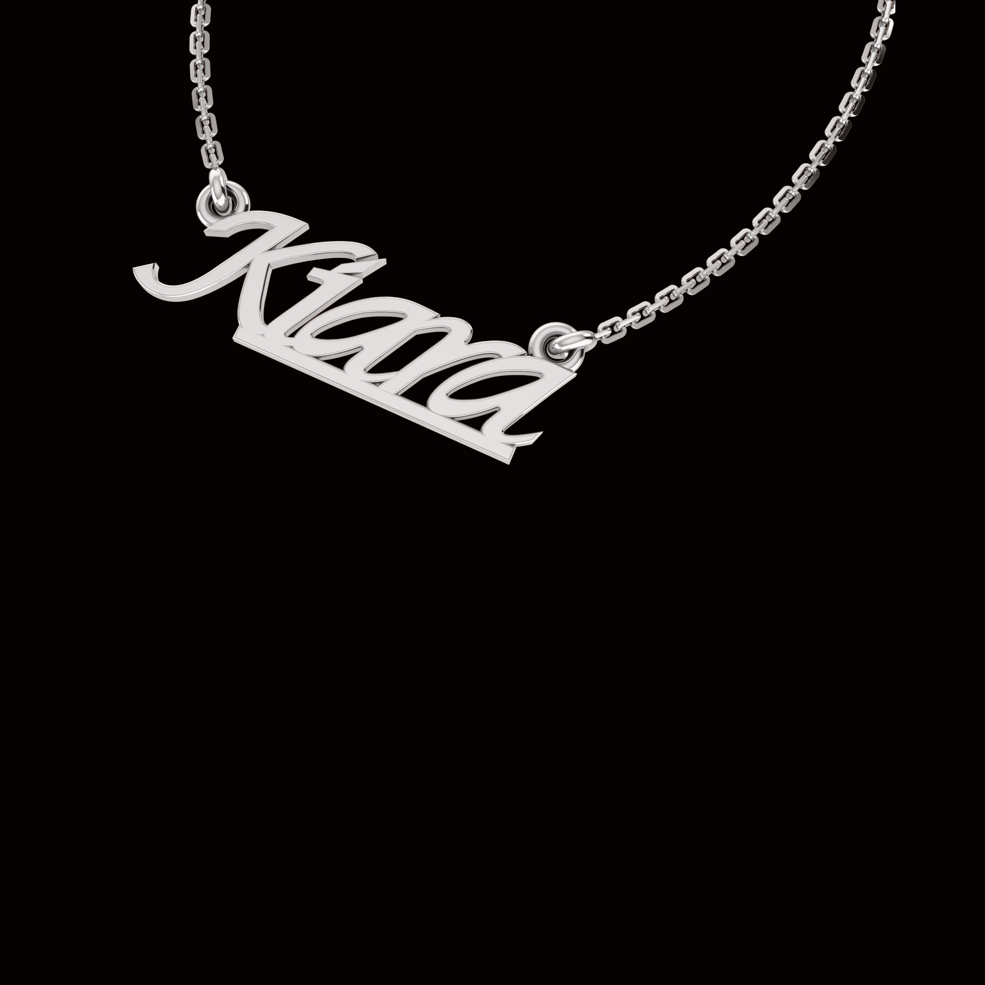 RKC Customised Any Name Pendant 925 Sterling Silver 14K Yellow Gold Plated Wt 3.50 GM Height 9.40 MM