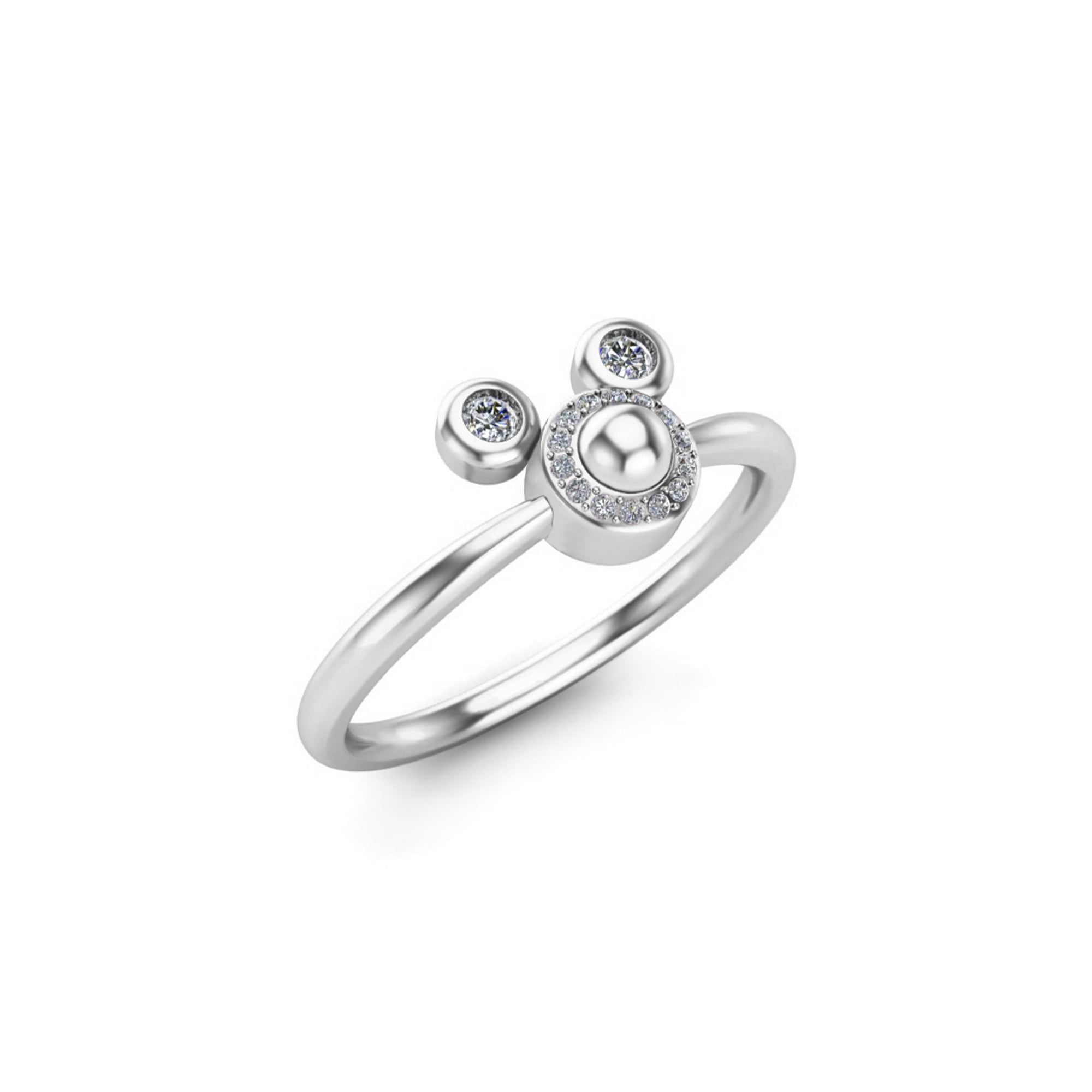 خاتم مويسانيتي صغير لطيف من RKC خاتم فضة 925 للنساء مطلي بالذهب الأصفر عيار 14 وزن 2.30 جرام عرض 1.70 ملم