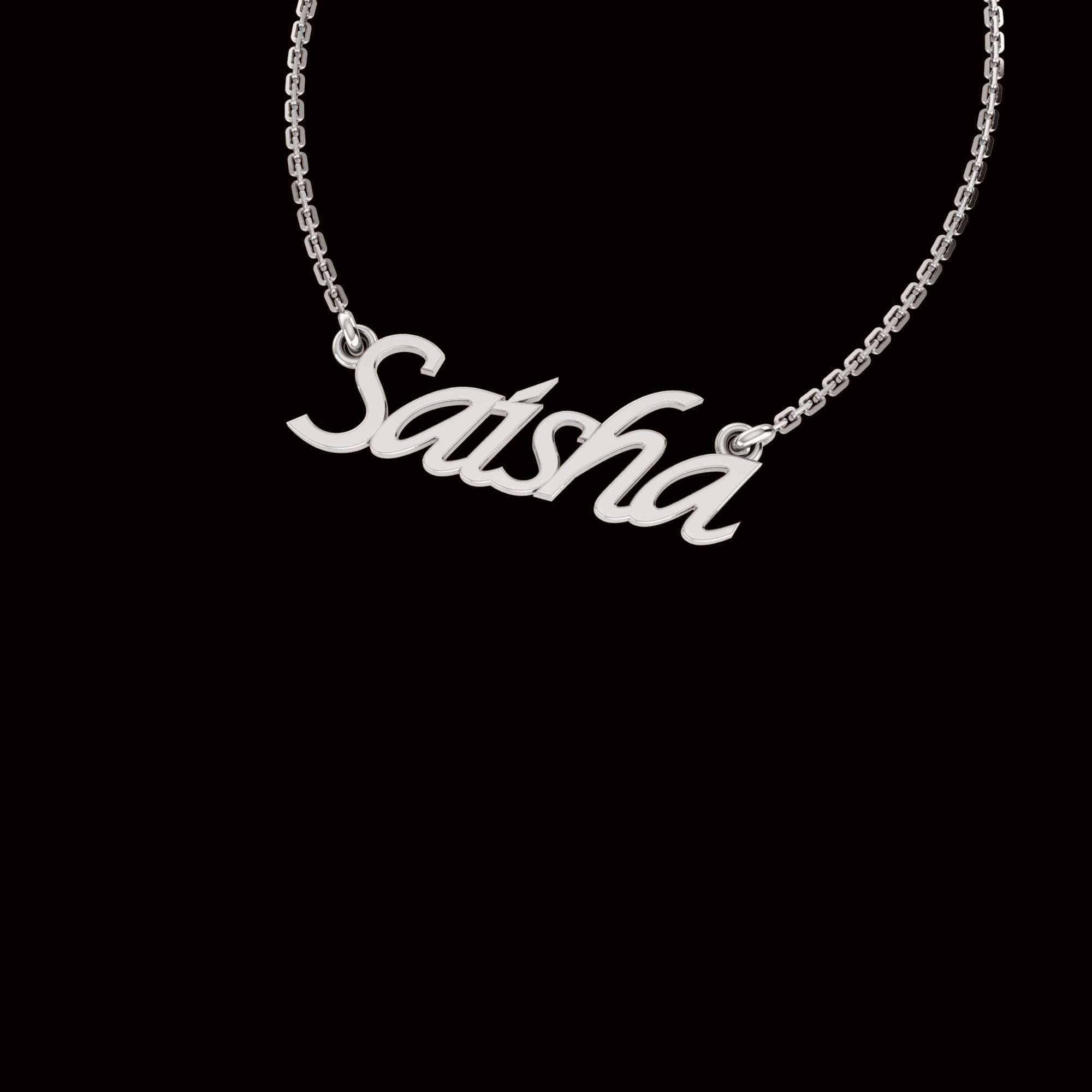 RKC Customised Any Name Pendant 925 Sterling Silver 14K Rose Gold Plated Wt 3.40 GM Height 9.75 MM