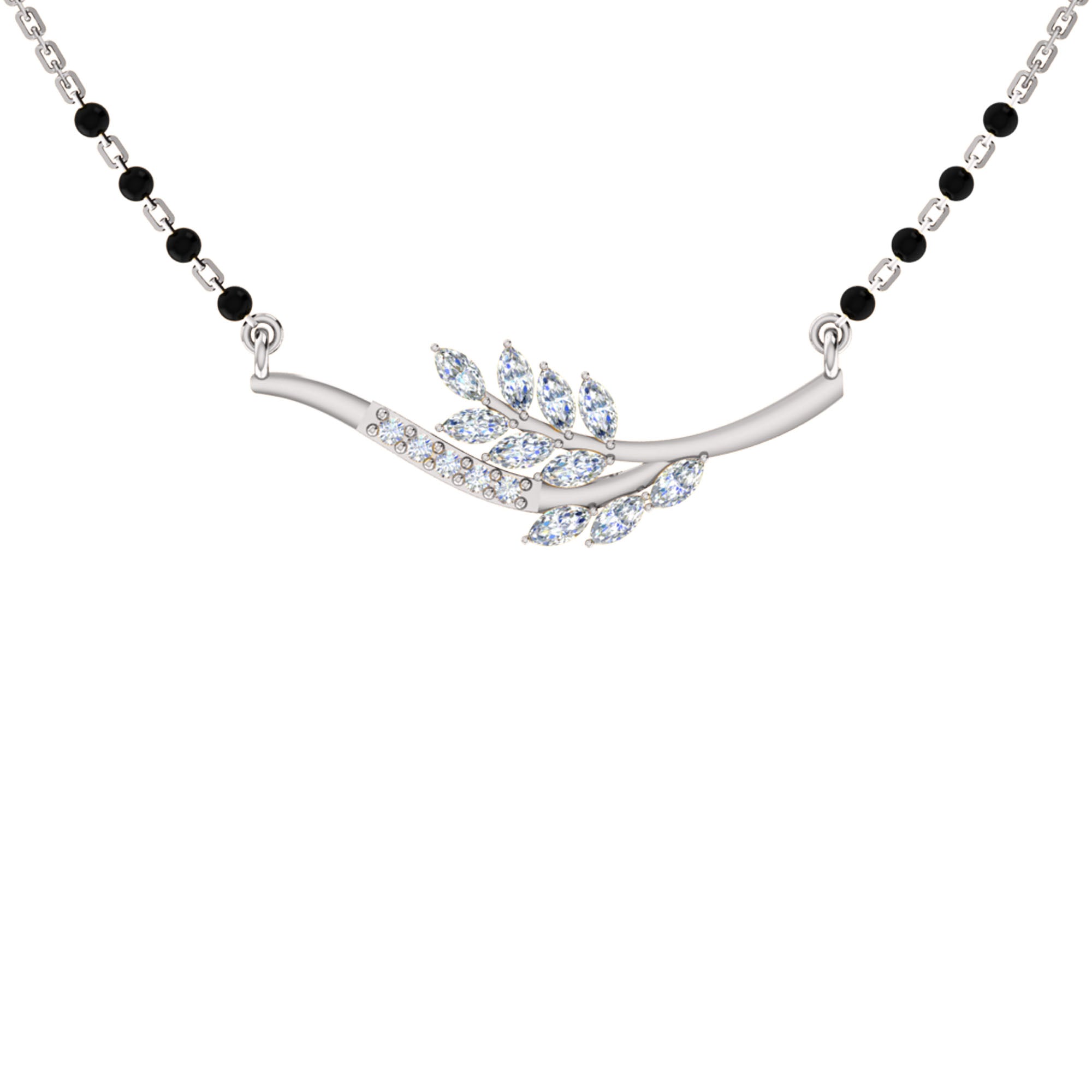 RKC 1 CT Moissanite Women Mangalsutra 925 Silver 14k Rose gold Plated Product Weight 3.80 GM Height 11.50 MM