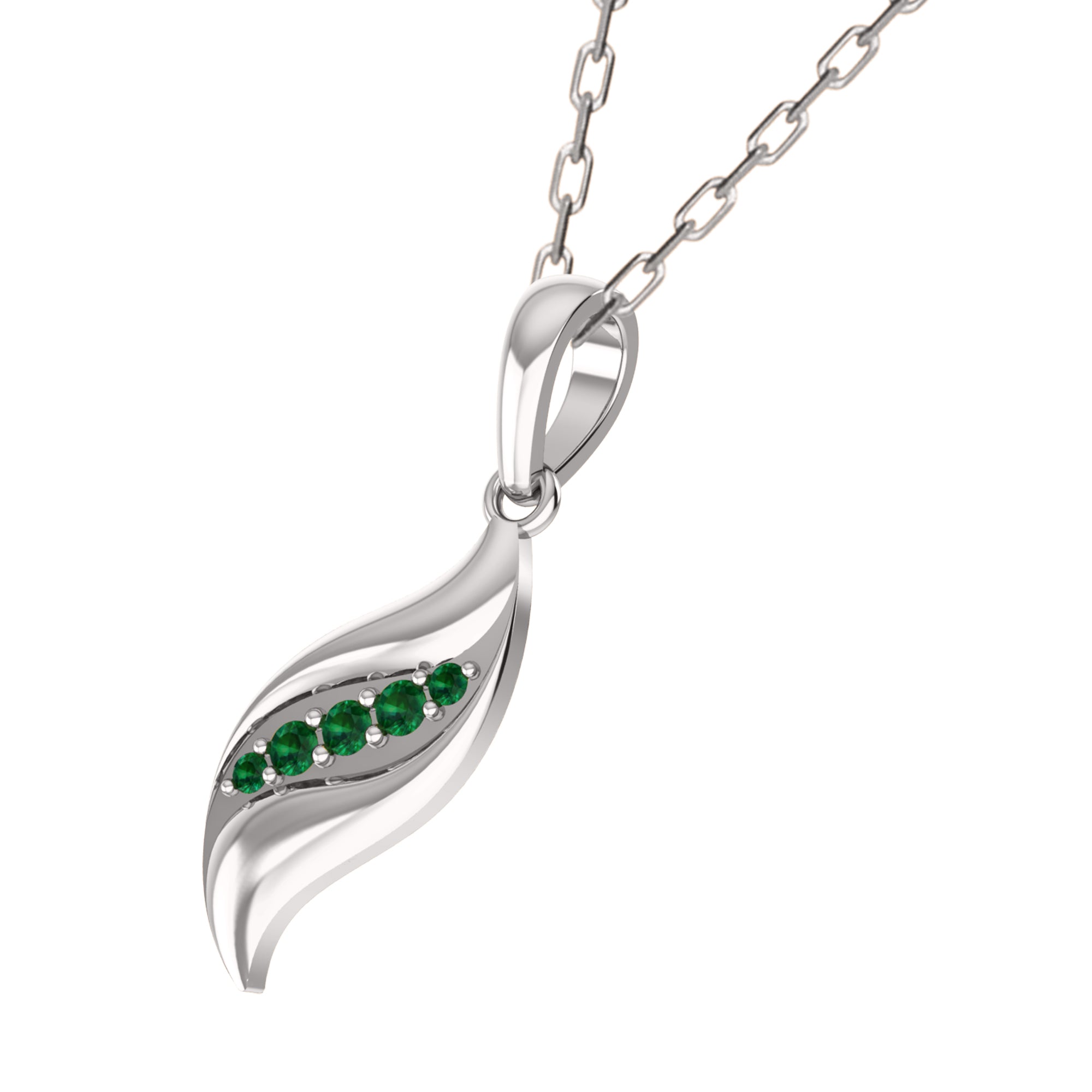 RKC 0.12Ct Emerald Charm Pendant 925 Silver Jewelry 14K Yellow Gold Plated Wt 4.20gm Height 27mm