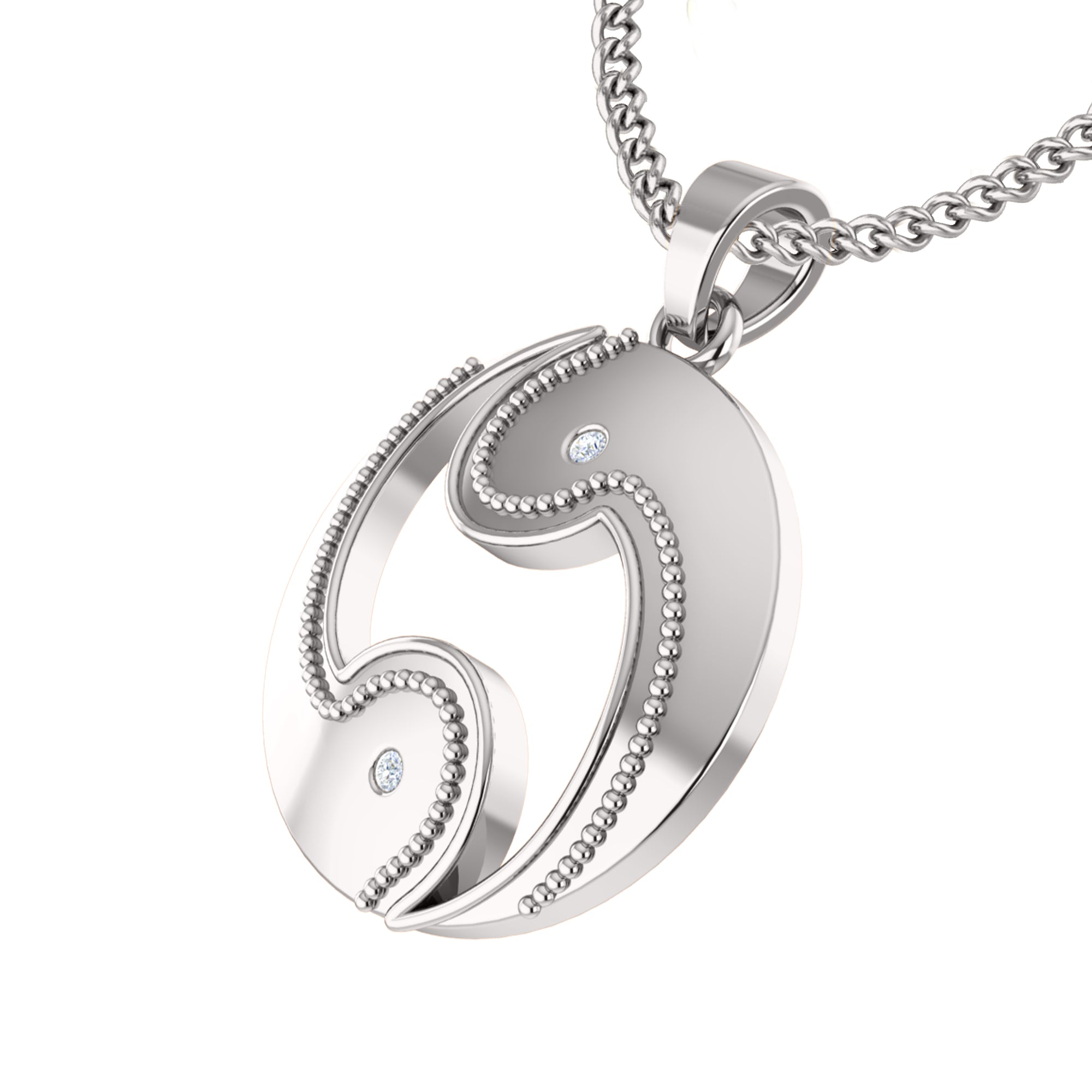 RKC 0.018Ct Moissanite Charm Pendant 925 Silver Jewelry 14K Rose Gold Plated 5gm 24mm