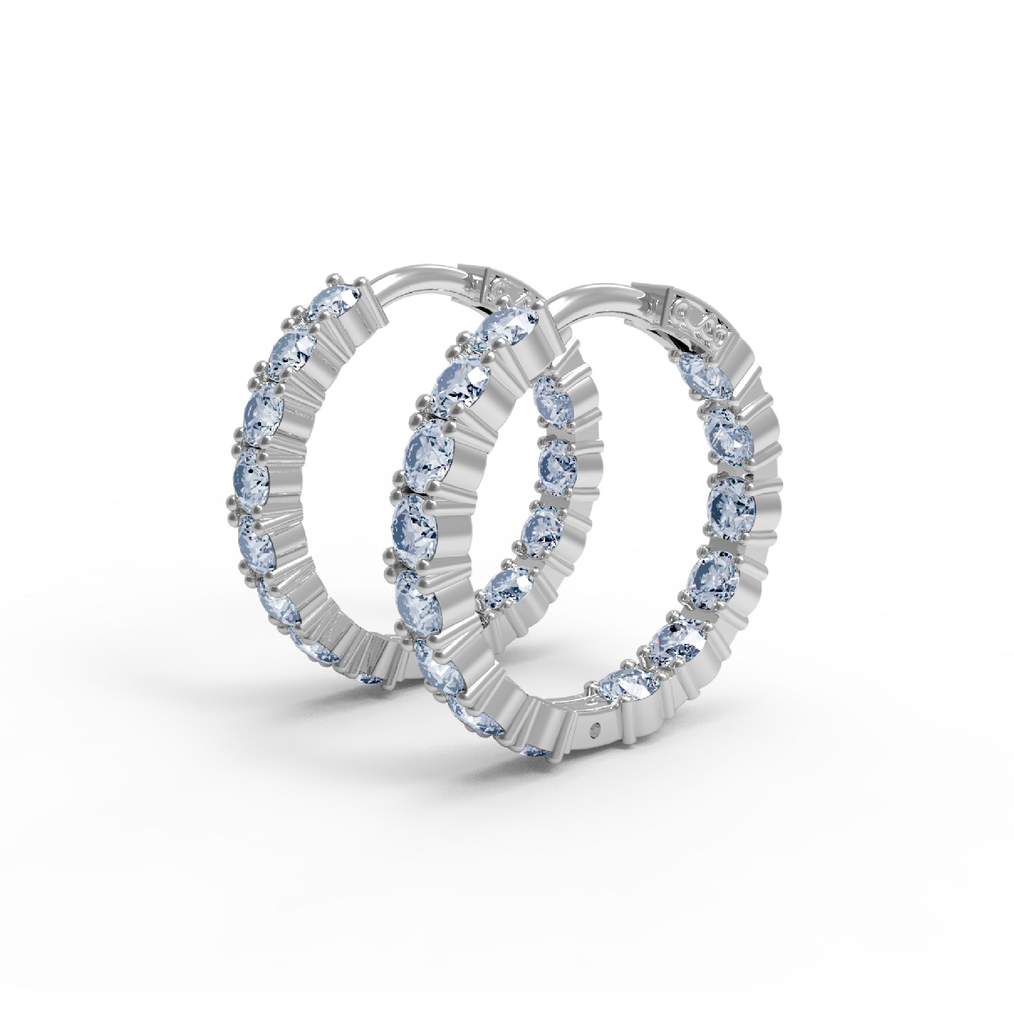 RKC 925 স্টার্লিং সিলভার হুপ ক্লিপ-অন মহিলাদের কানের দুল 14k রোজ ওভার প্রোডাক্ট Wt 6.50 GM উচ্চতা 21.00 MM