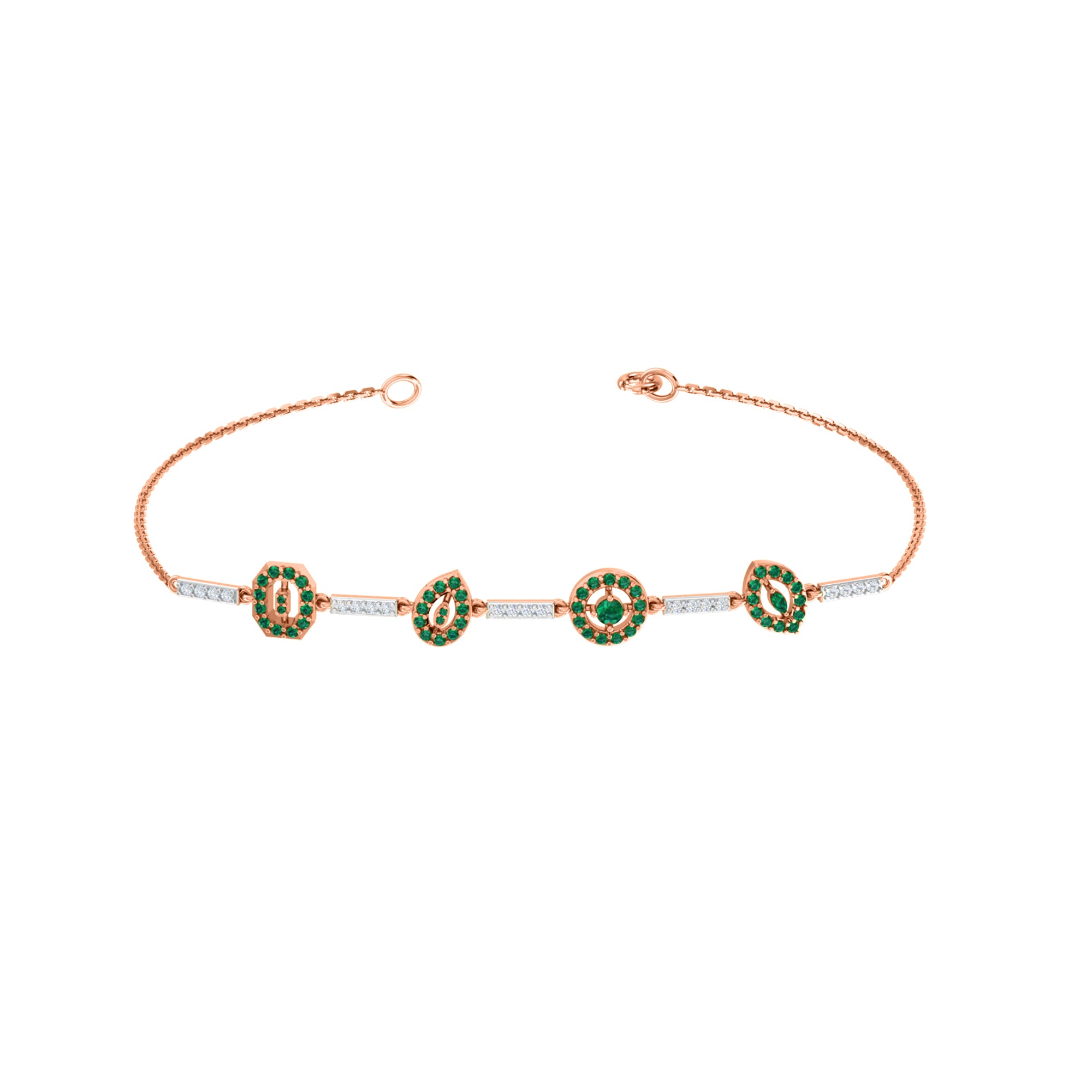 Bracciale da donna RKC in argento sterling 925 da 1,16 ct, placcato in oro bianco 14 carati, peso 5,20 g, altezza 81,30 mm