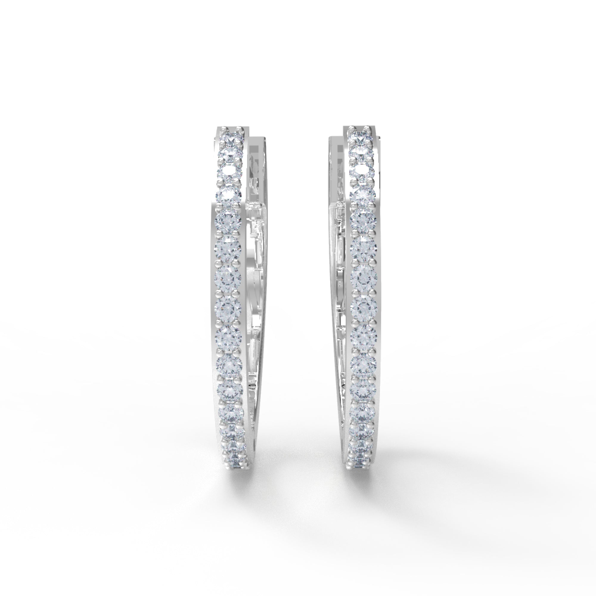 Жаночыя завушніцы з абручом круглай формы 925 пробы стерлингового срэбра 14 карат, ружа больш за 4,3 GM, вышыня 20,00 мм