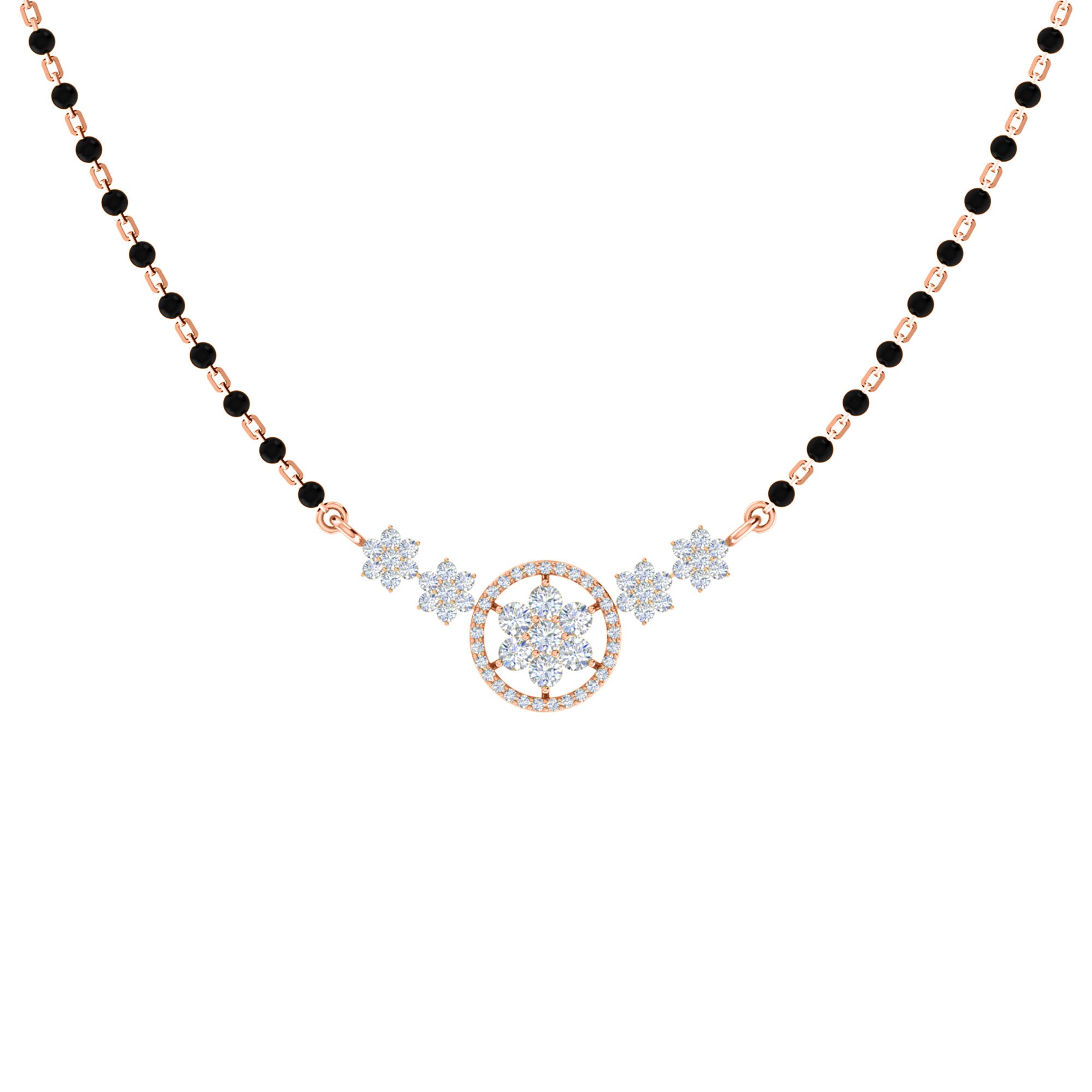 RKC 0.98Ct મોઈસાનાઈટ મહિલા મંગળસૂત્ર 925 સિલ્વર 14k વ્હાઇટ ગોલ્ડ પ્લેટેડ પ્રોડક્ટ વજન 3.20gm ઊંચાઈ 14.00mm