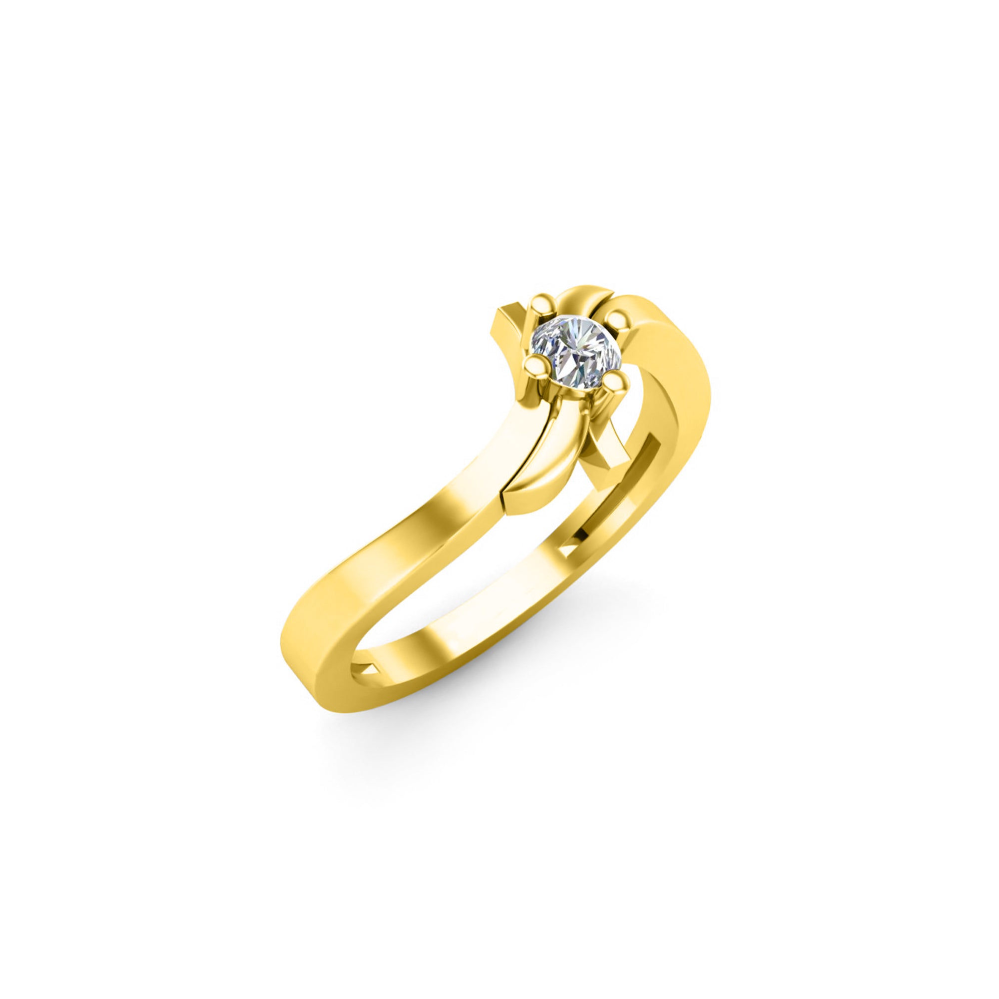 RKC 0.17 Ct Round Moissanite Engagement Ring 925 Silver White Gold Plated For Women's Weight 3 gm And Width 2mm