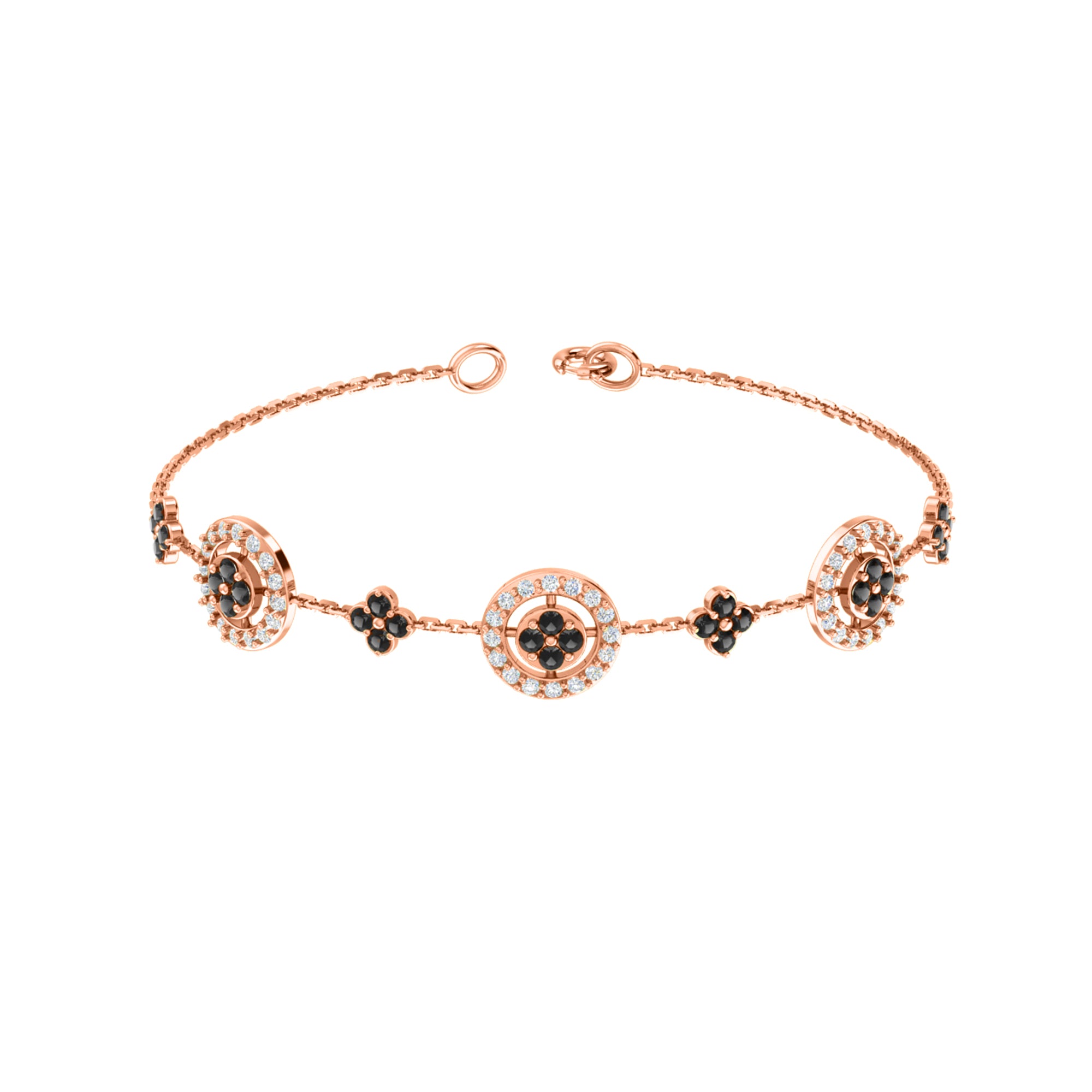 Bracciale da donna in argento sterling RKC 925 con moissanite da 1,56 ct, placcato in oro rosa 14 carati, peso 5,85 g