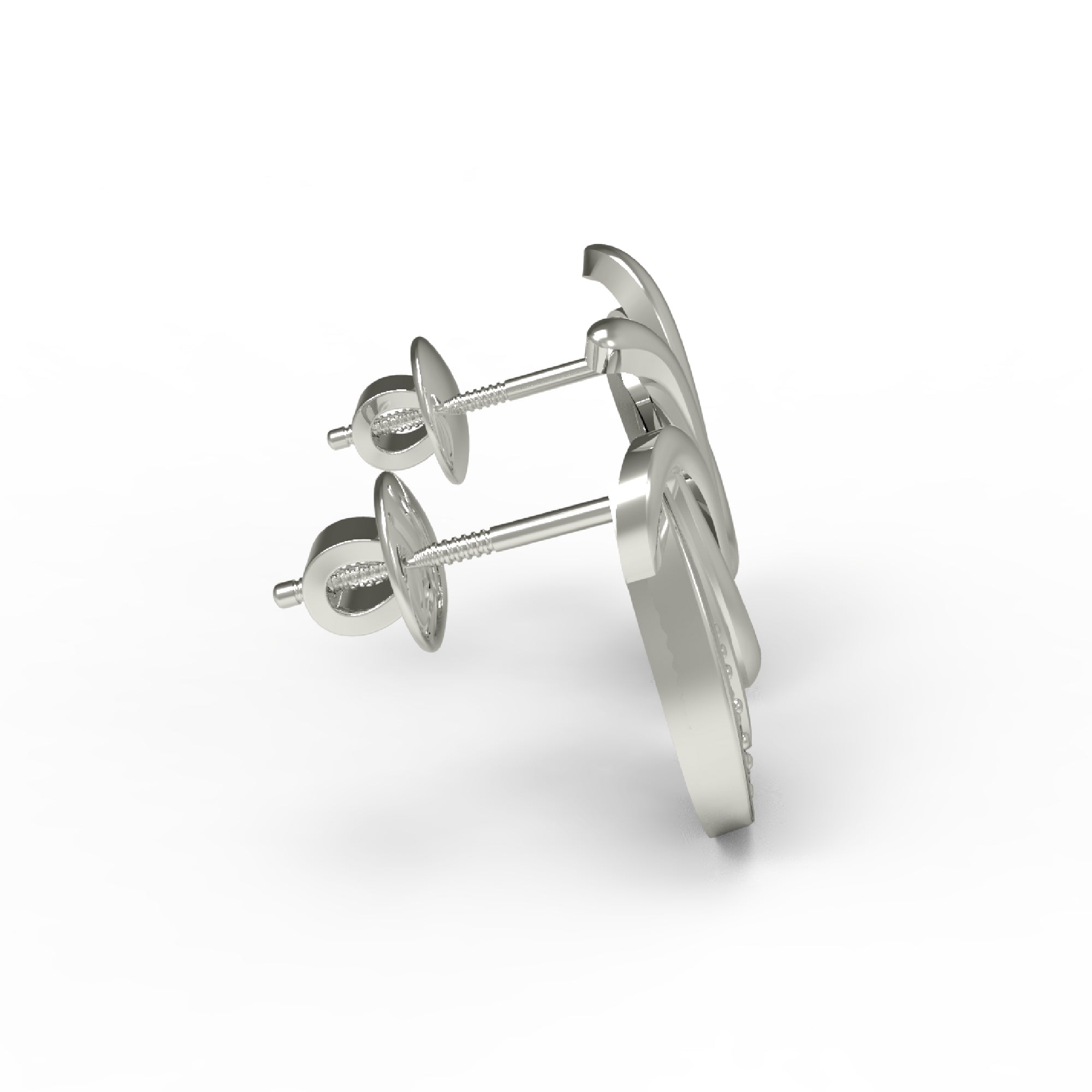 RKC 925 стерлингового срэбра Жаночыя завушніцы-гваздзікі 14-каратная ружа над вырабам Вага 1,70 GM Вышыня 13,00 мм