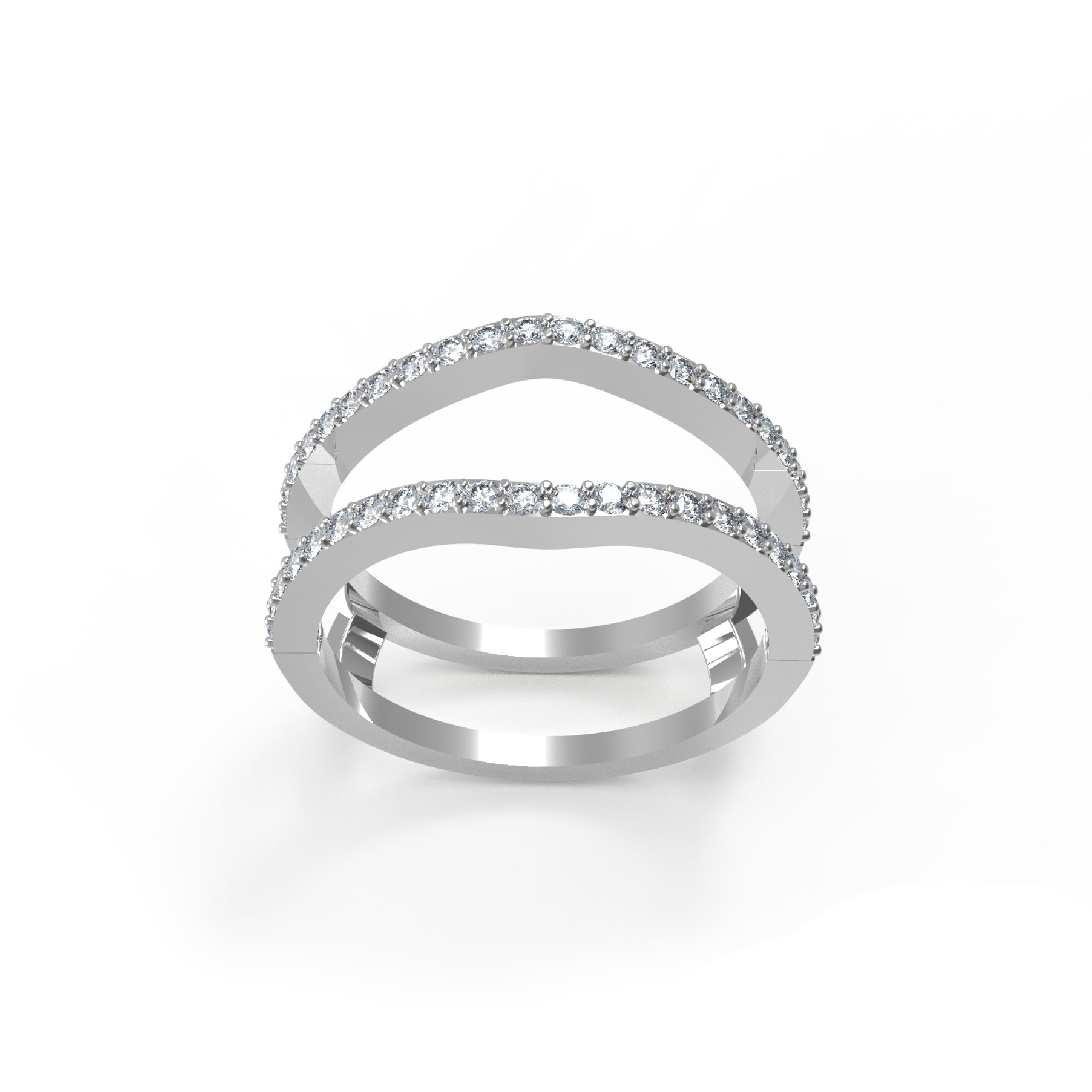 RKC Round Moissanite Enhancer dzseki Gyűrűvédő Esküvői Band 925 Sterling ezüst rózsa aranyozott súly 3 gm szélesség 6,50 mm