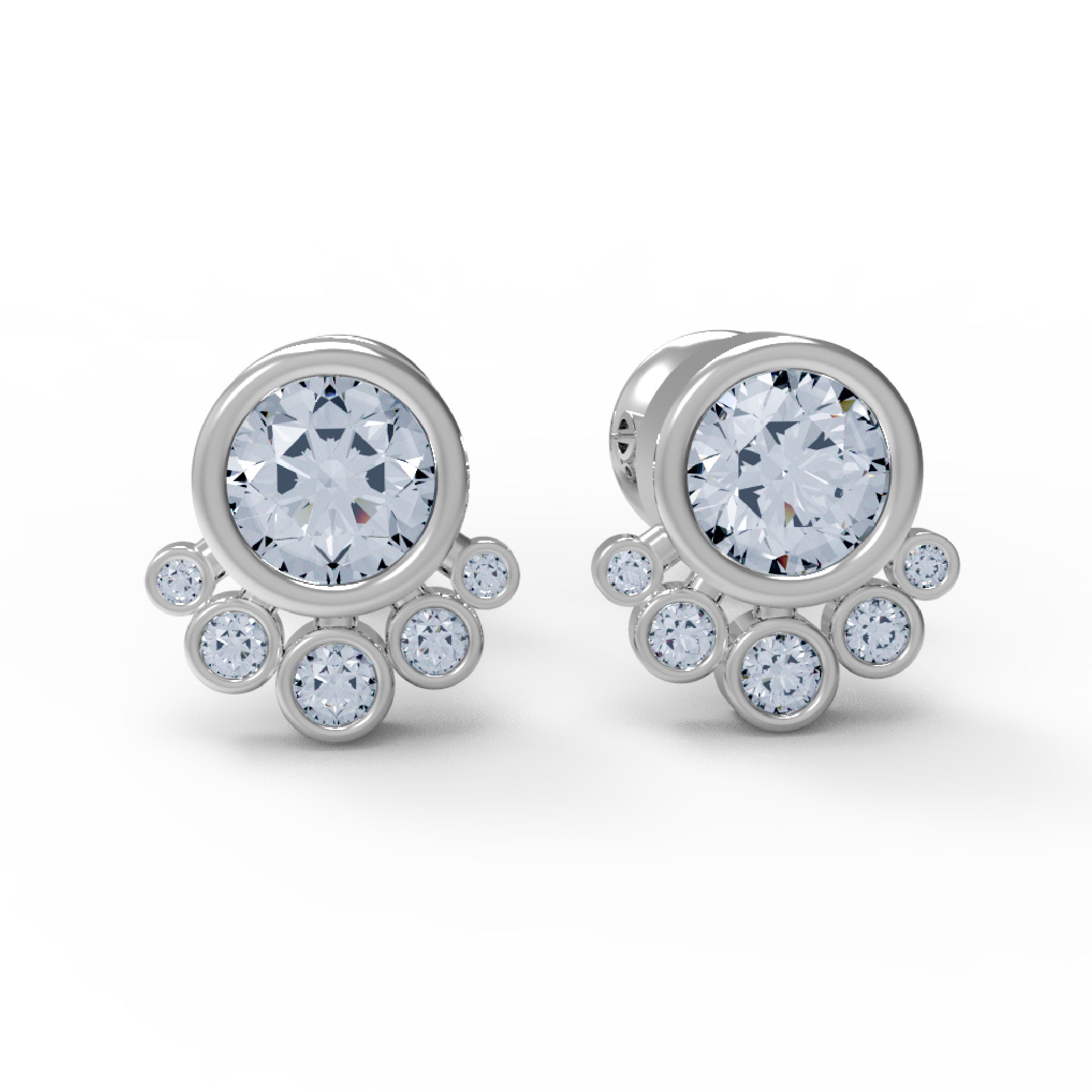 RKC Damen-Ohrstecker aus 925er-Sterlingsilber mit Schraubverschluss, 14 Karat Gelb, Gewicht 2,80 GM, Höhe 9,50 mm