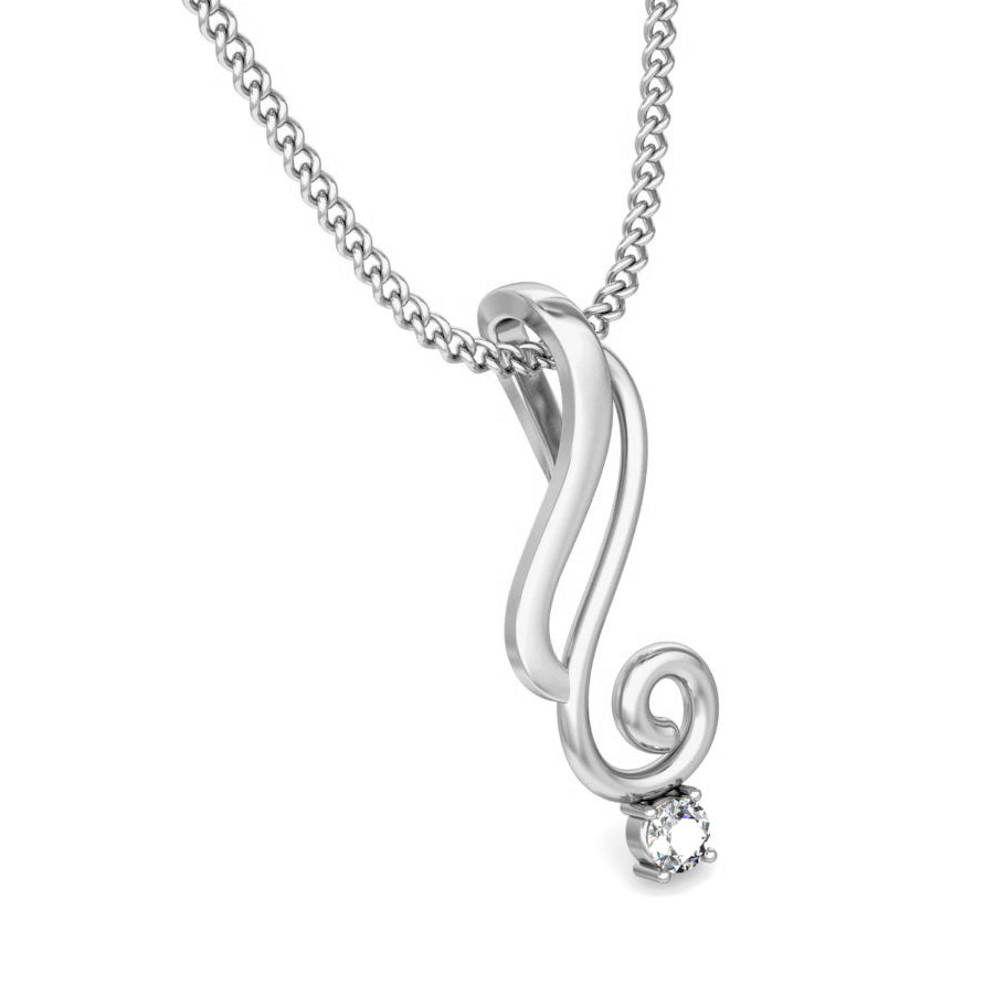 মহিলাদের জন্য RKC 925 স্টার্লিং সিলভার 0.03 Ct ময়সানাইট দুল 14K রোজ গোল্ড ফিনিশ Wt 2.5 গ্রাম উচ্চতা 16 মিমি