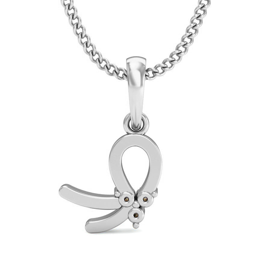 RKC উপাদেয় 925 সিলভার 0.03 Ct ময়সানাইট দুল 14K হোয়াইট গোল্ড ফিনিশ Wt 2.6gm উচ্চতা 14 মিমি