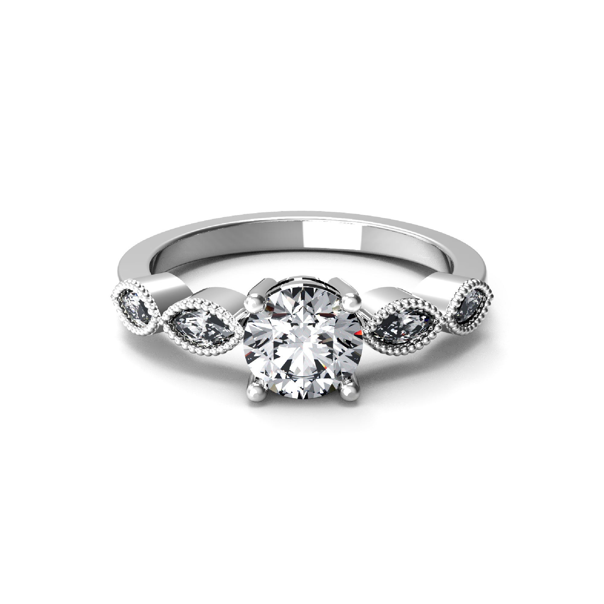 उसके लिए आरकेसी गोल सगाई की शादी की अंगूठी 925 सिल्वर 14K सफेद सोना मढ़वाया वजन 3 ग्राम 2.60 एमएम