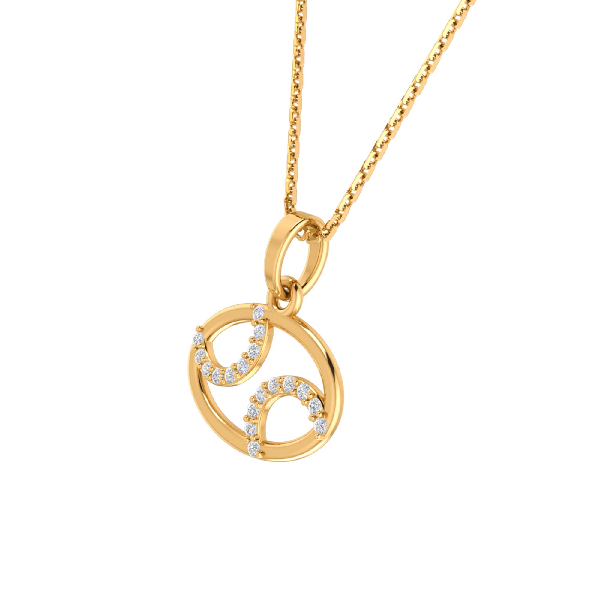 RKC Rose Gold Oval Shape Charming Pendant With Chain