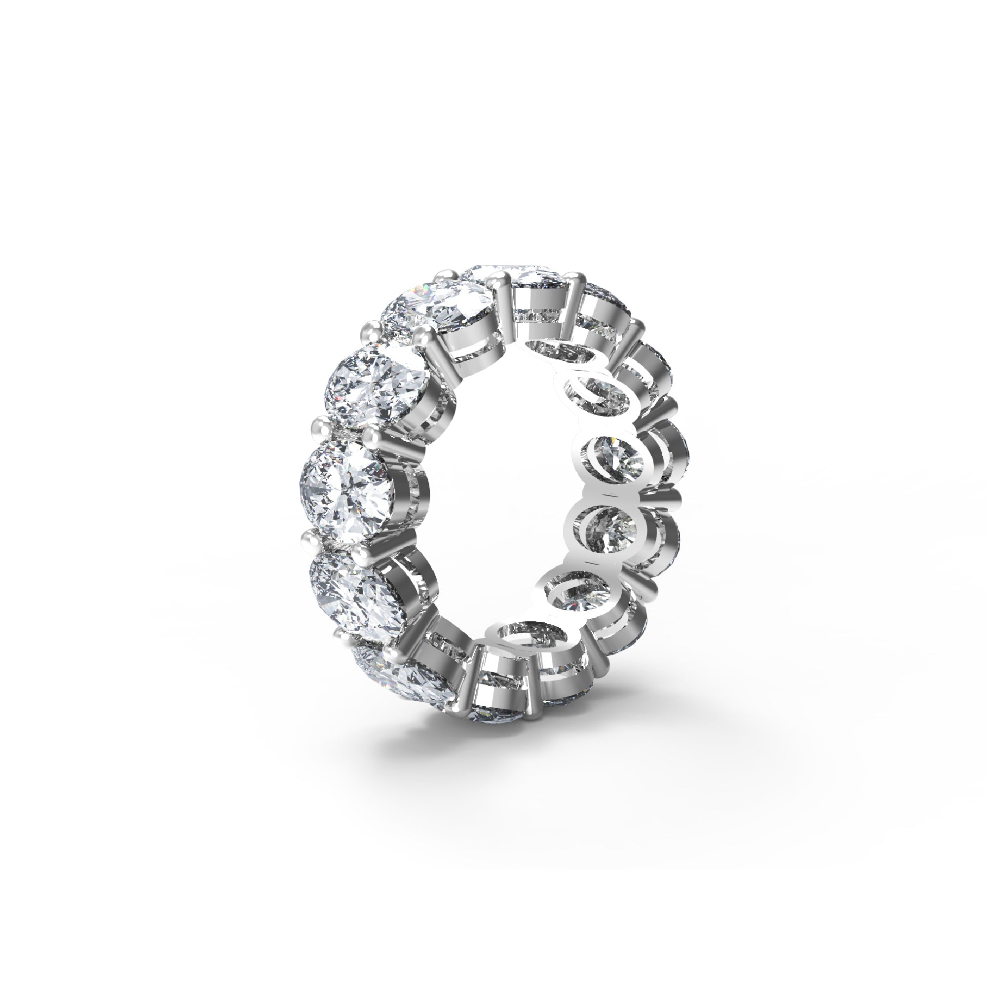 RKC 8.5 Carat Oval Cut Moissanite Engagement Ring 925 Silver 14k Yellow Gold Plated For Women's Wt 4.40gm Width 6 MM