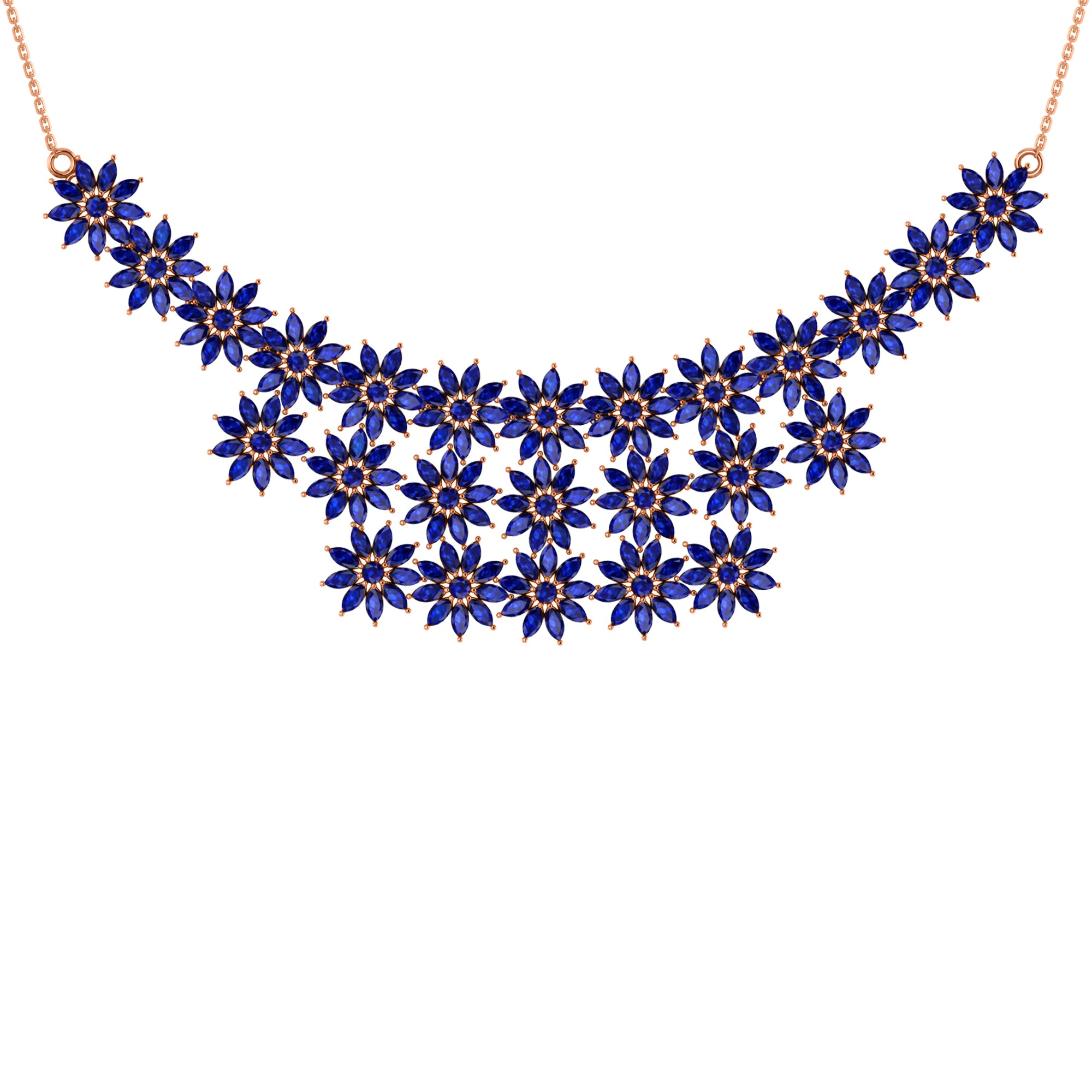 RKC 24.00 CT Moissanite Charming Necklace 925 Silver 14k Rose gold Plated Product Weight 18.00 GM