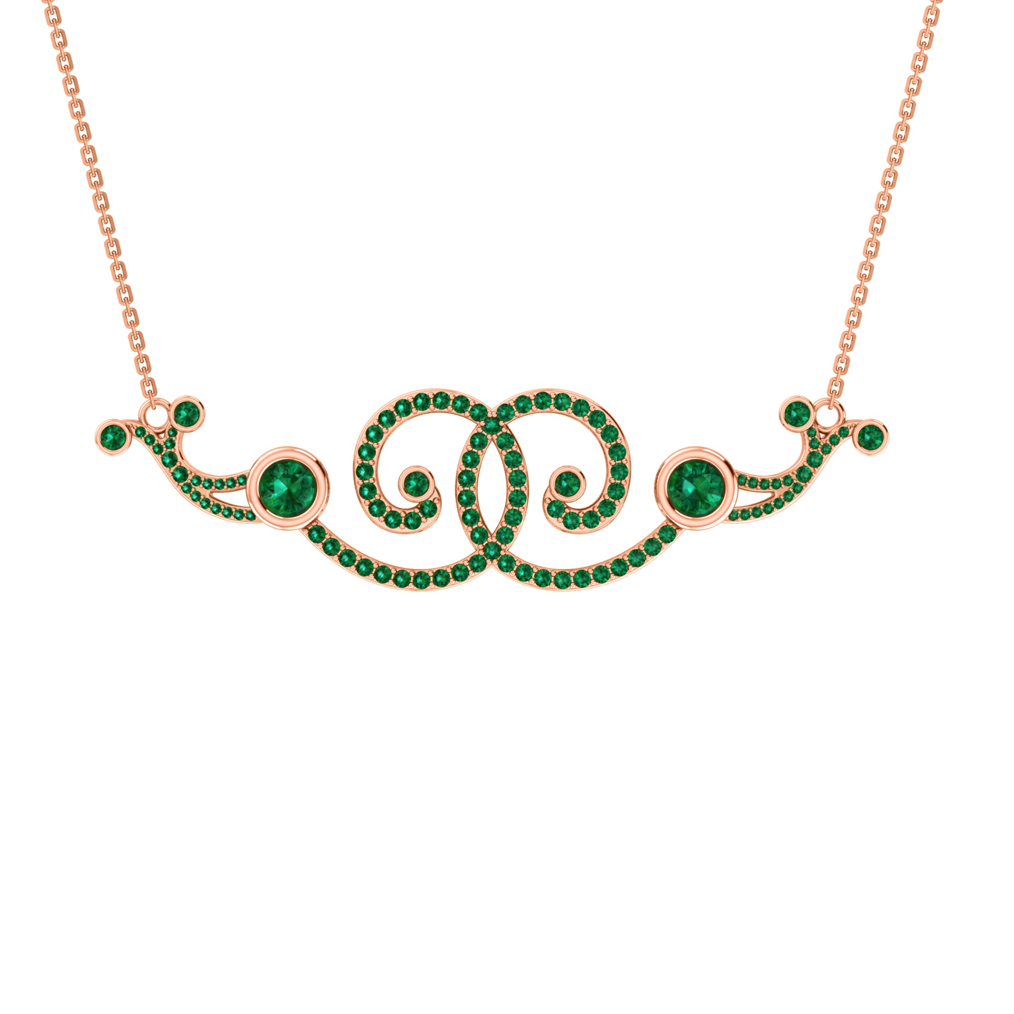 RKC 2.6 CT Moissanite Charm Necklace 925 Silver 14k Rose gold Plated Product Weight 9.00 GM Height 18.00 MM