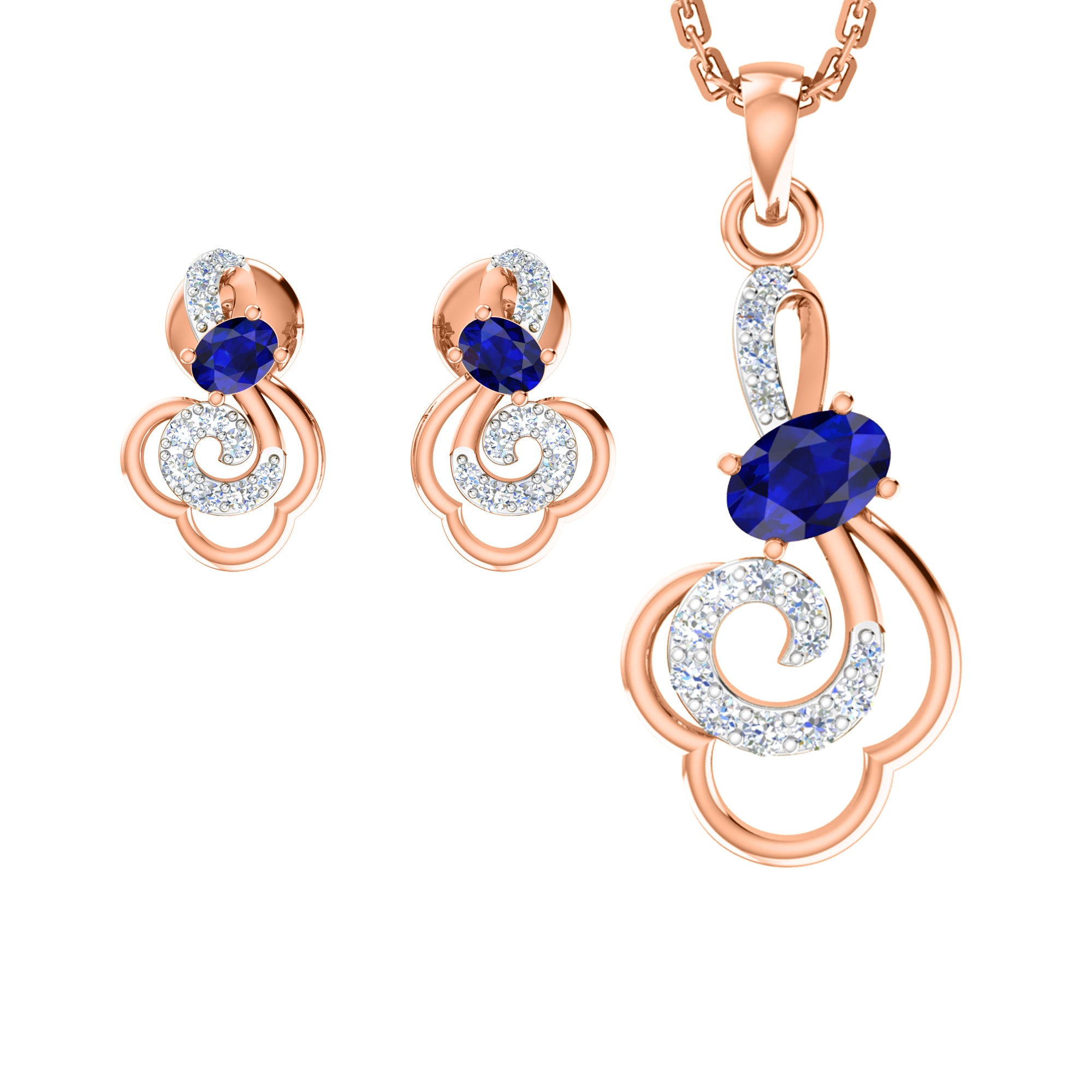 RKC 925 Silver Golden Total 0,41 Ct moissanite medál 4,00 g és 2,50 g súlyú fülbevaló készlet 14 karátos sárga arannyal