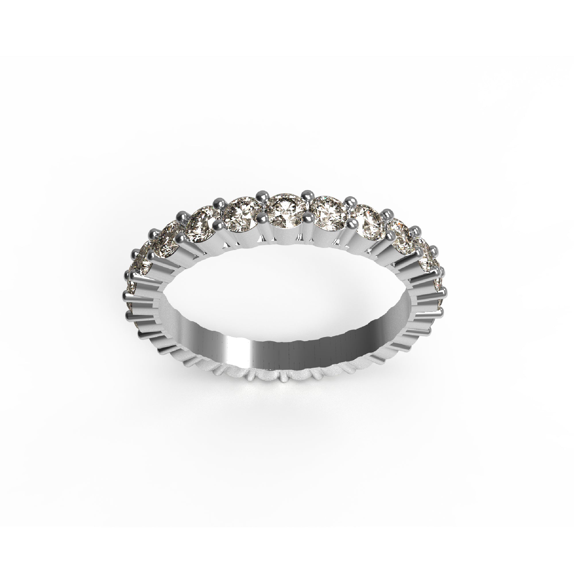 RKC Moissanite Full Eternity Band Ring Yellow Gold Plated 925 Sterling Silver Ring Wt 2.80 Ct Width 2.50 MM