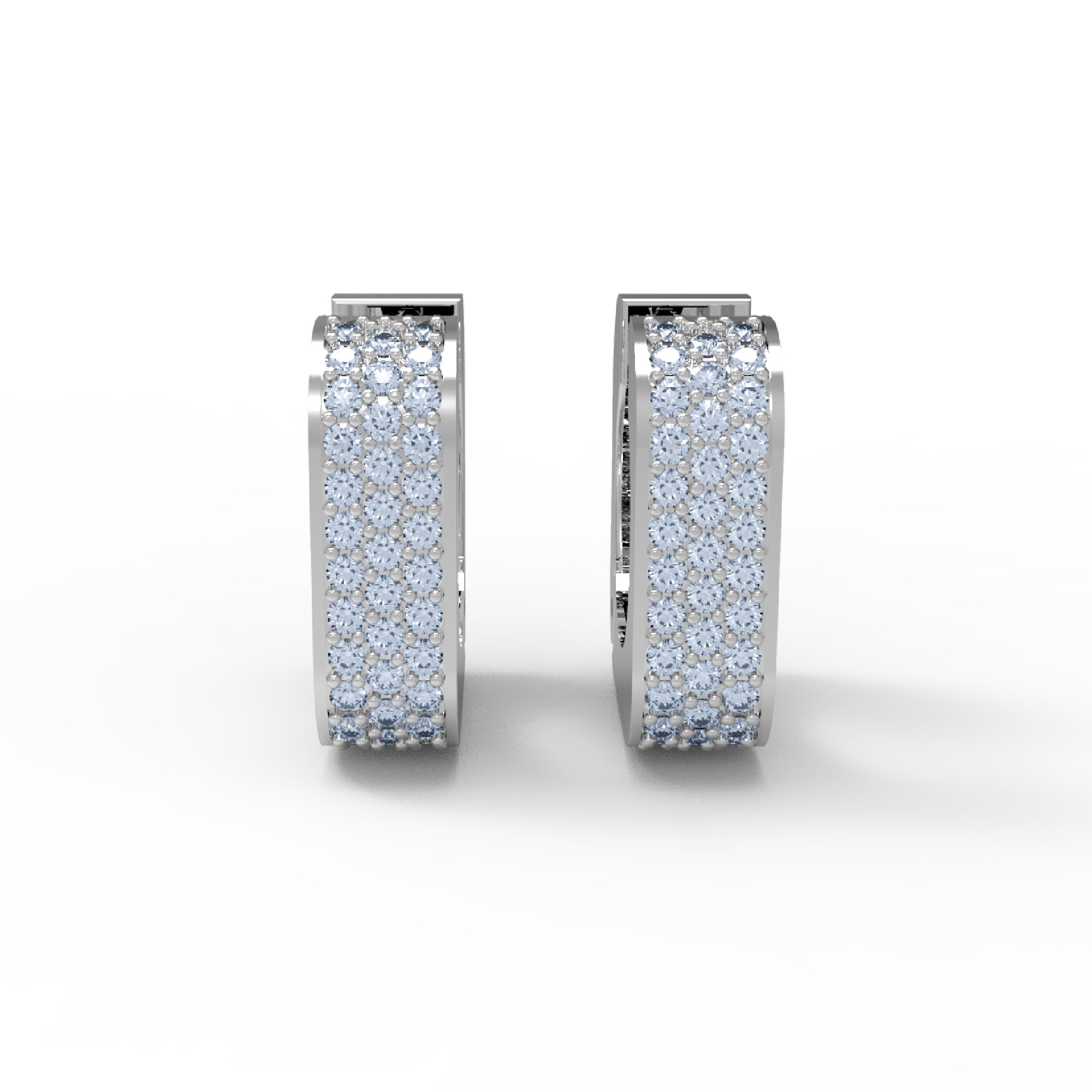 RKC 925 Sterling Silver Square Shaped Women Earring 14k White Over Product Wt 3.60 GM Height 11.50 MM