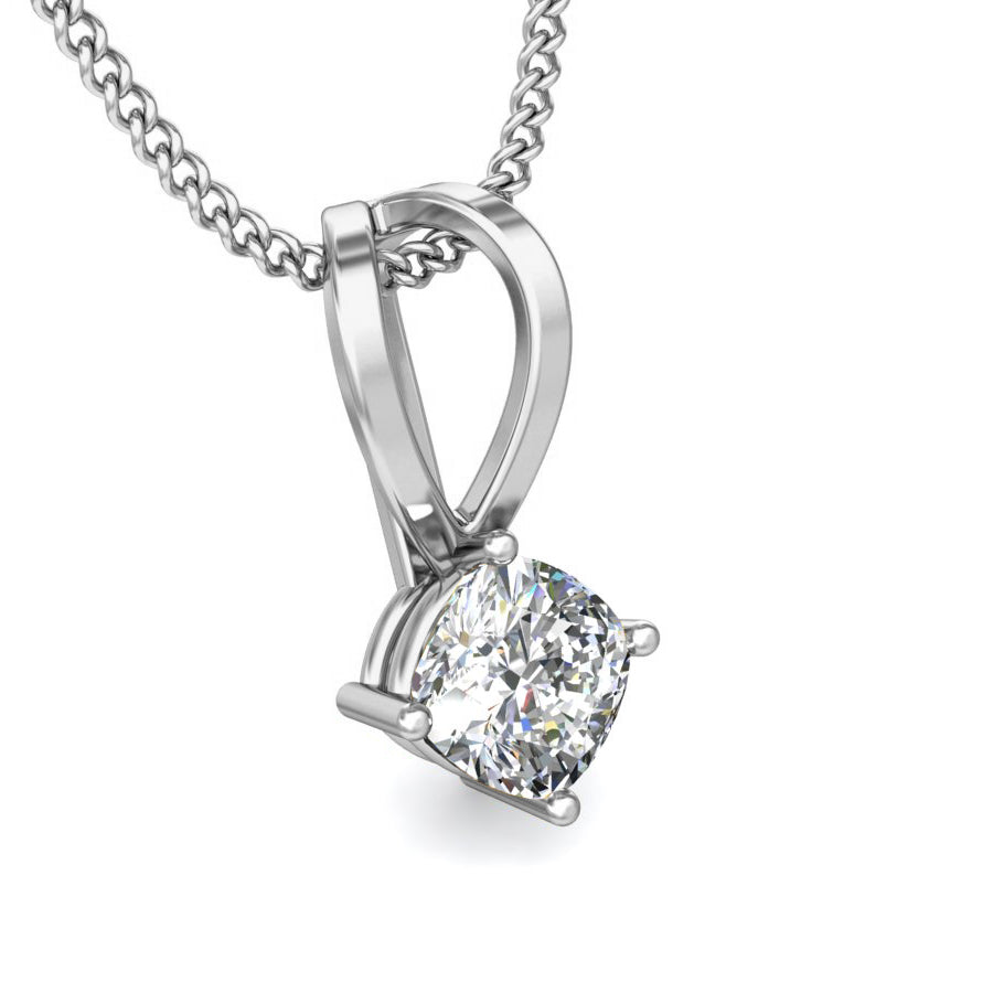 RKC 925 Sterling Silver 0.48 Ct Moissanite Solitaire Women Pendant 14K Rose Gold Finish Wt 2.8 gm Height 13 mm