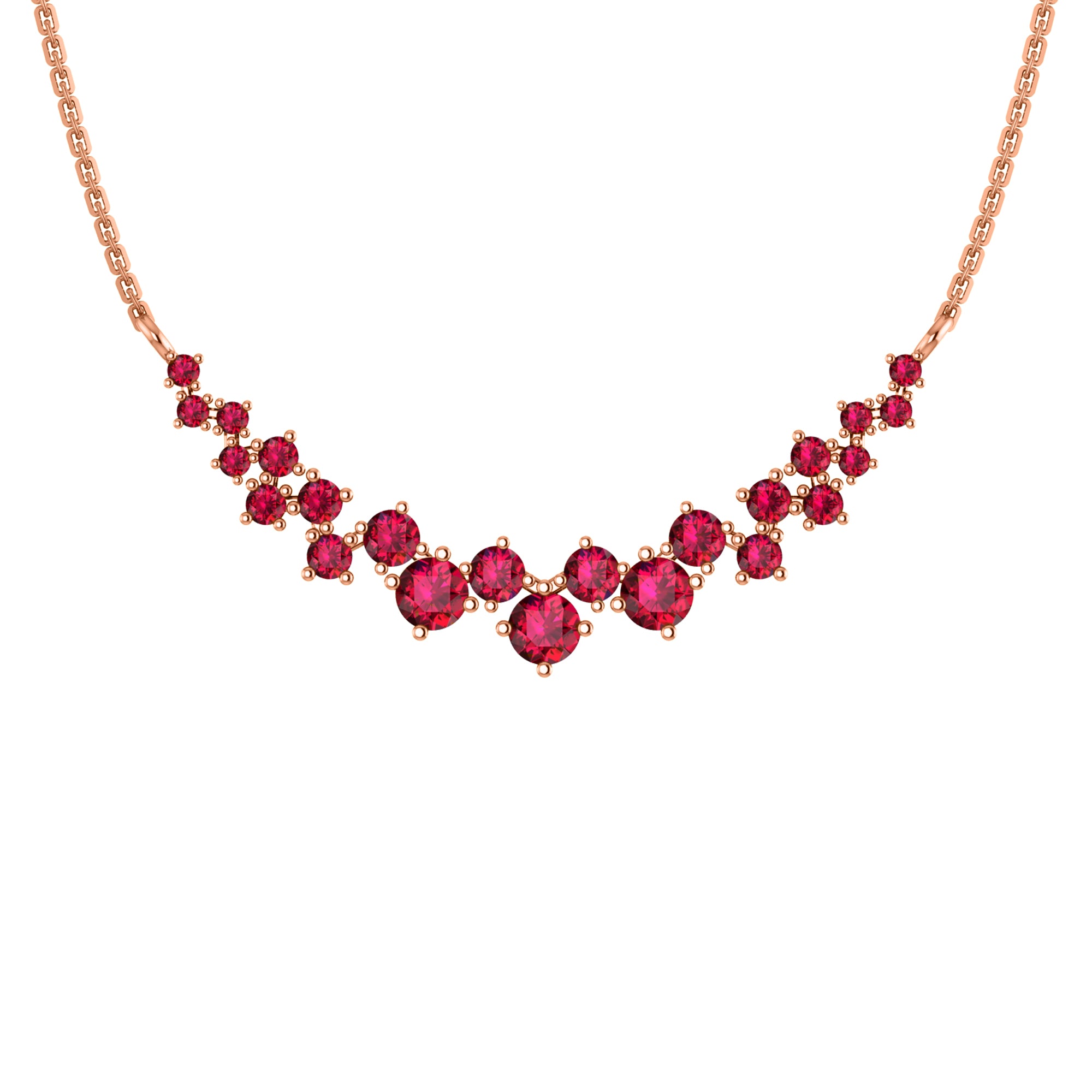 RKC 10.35 CT Moissanite Charming Necklace 925 Silver 14k Rose gold Plated Product Weight 4.80 GM