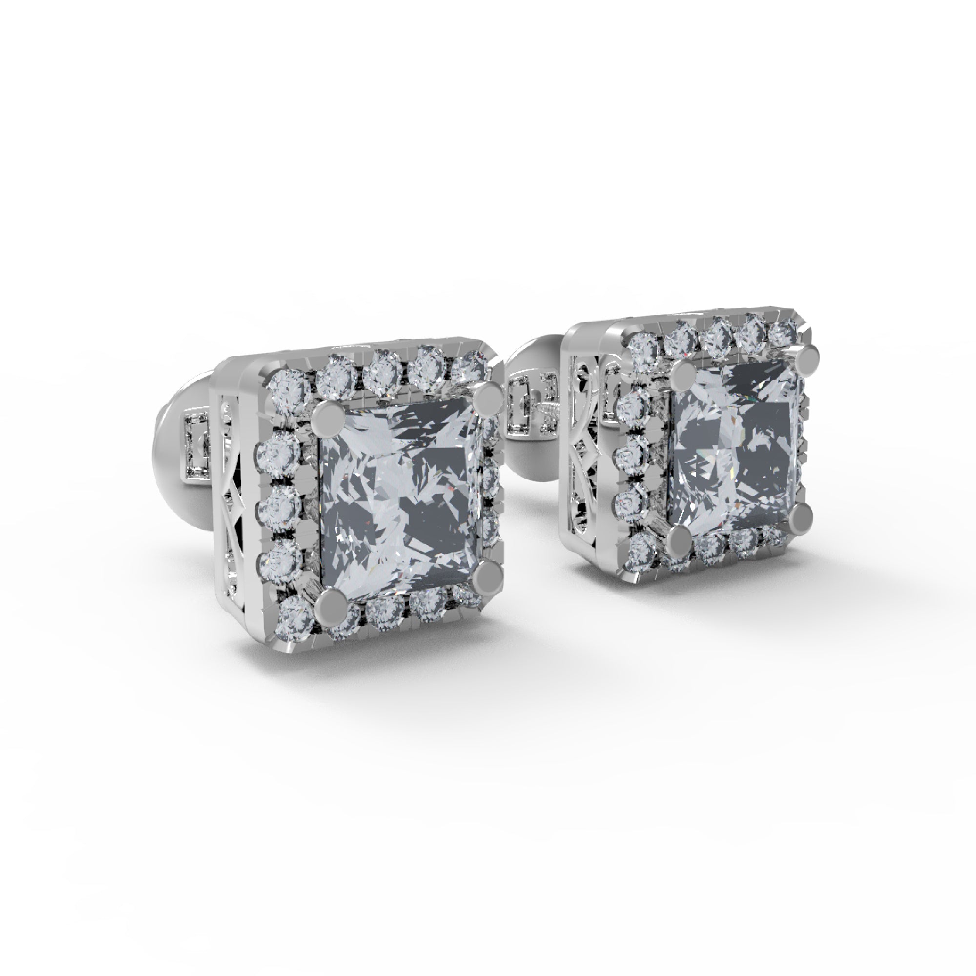 Жаночыя завушніцы прынцэсы з стерлингового срэбра RKC 925 пробы, 14-каратная ружа, вага 2,80 GM, вышыня 5,20 мм