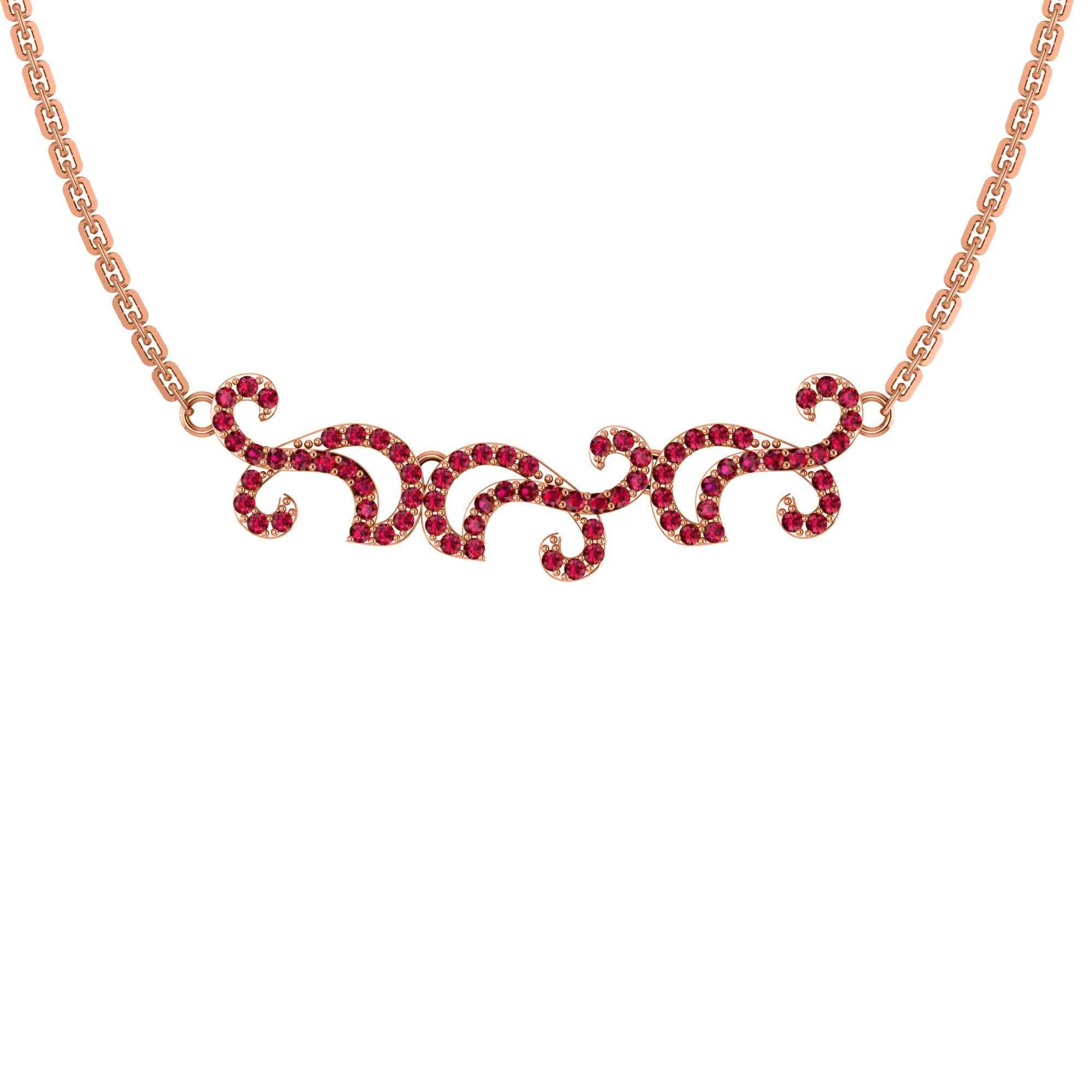 RKC 1.1 CT Moissanite Charming Necklace 925 Silver 14k Rose gold Plated Product Weight 5.50 GM Height 11.00 MM