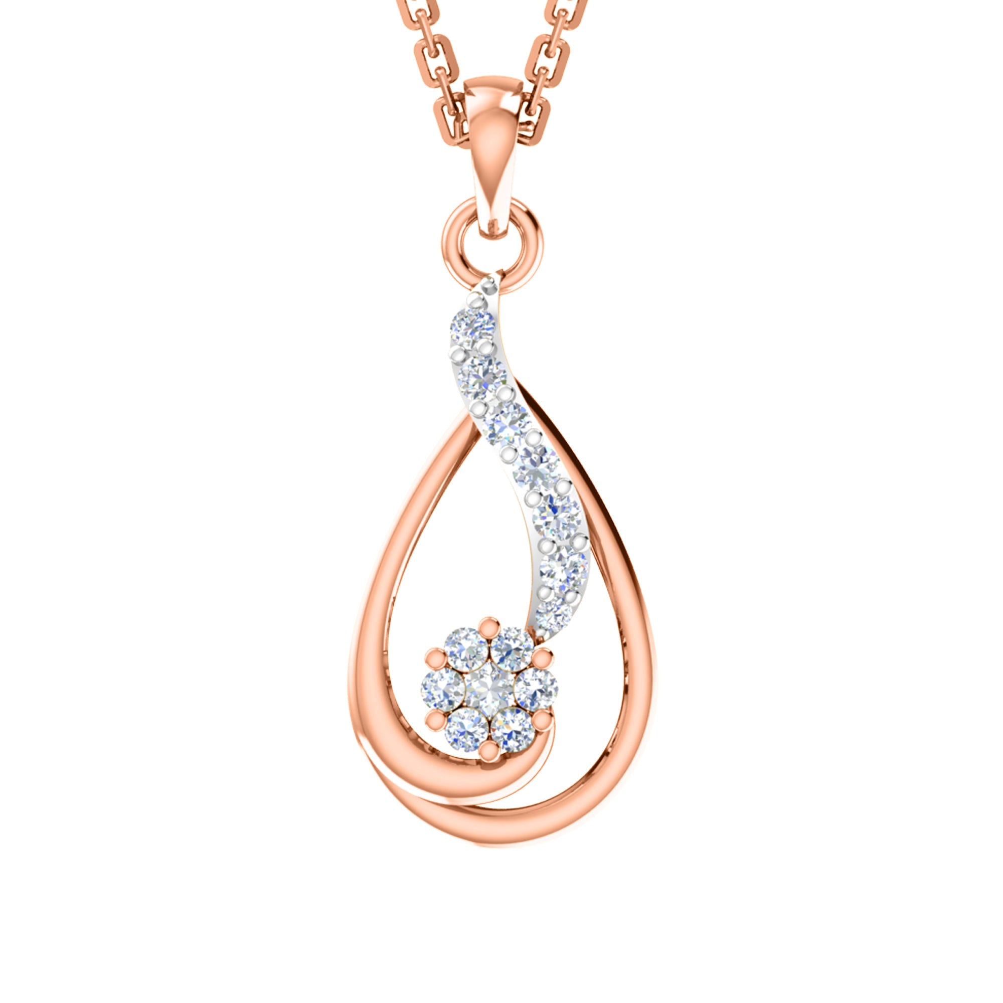 RKC 925 સિલ્વર ગોલ્ડન ટોટલ 0.40Ct મોઈસાનાઈટ પેન્ડન્ટ Wt 3.60gm અને Wt એરિંગ 2.30gm સેટ 14K યલો ગોલ્ડ પ્લેટેડ સાથે