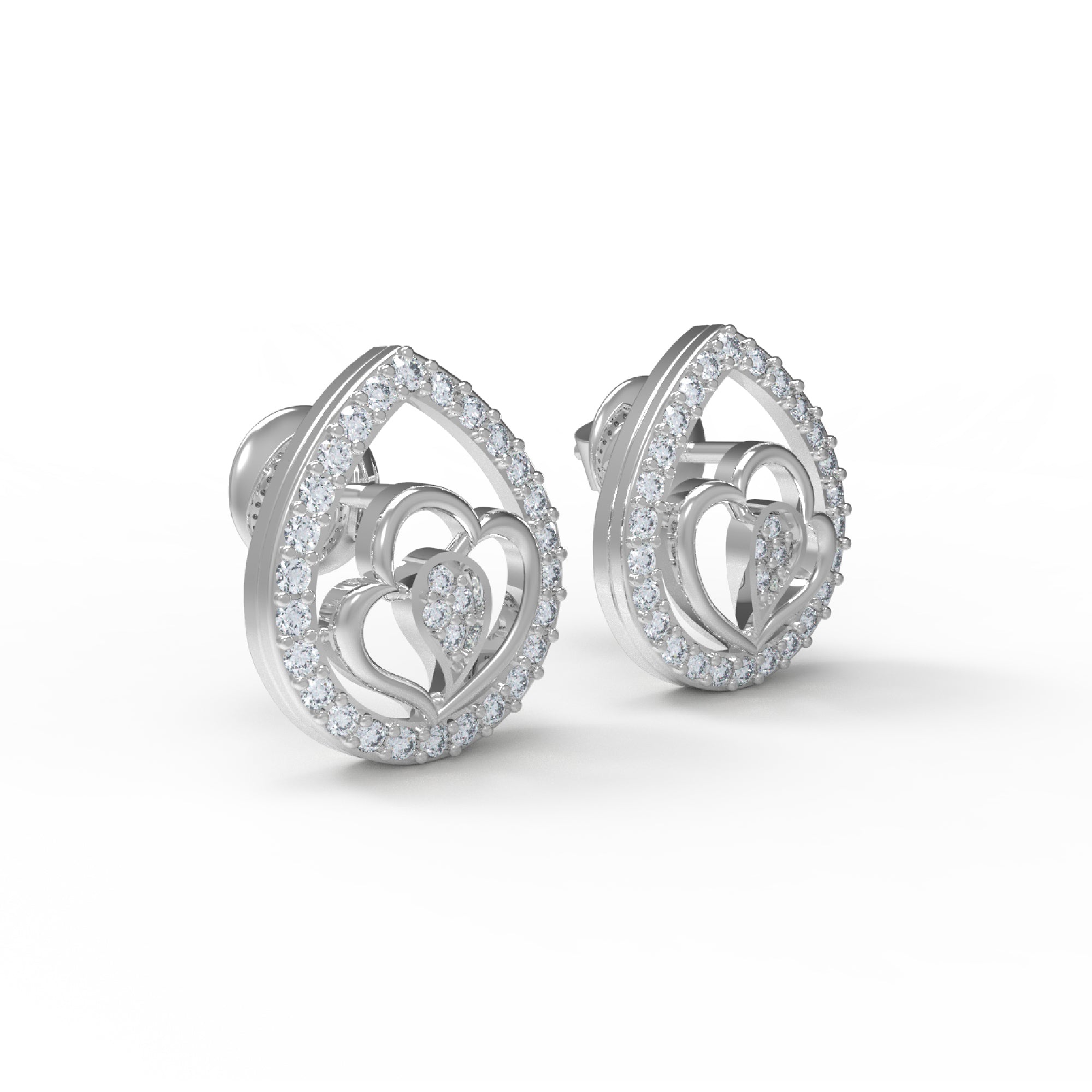 RKC стерлингового срэбра 925 пробы ў форме ліста Жаночыя штодзённыя завушніцы-гваздзікі 14k Rose over Product Вага 1,80 GM Вышыня 12,00 мм