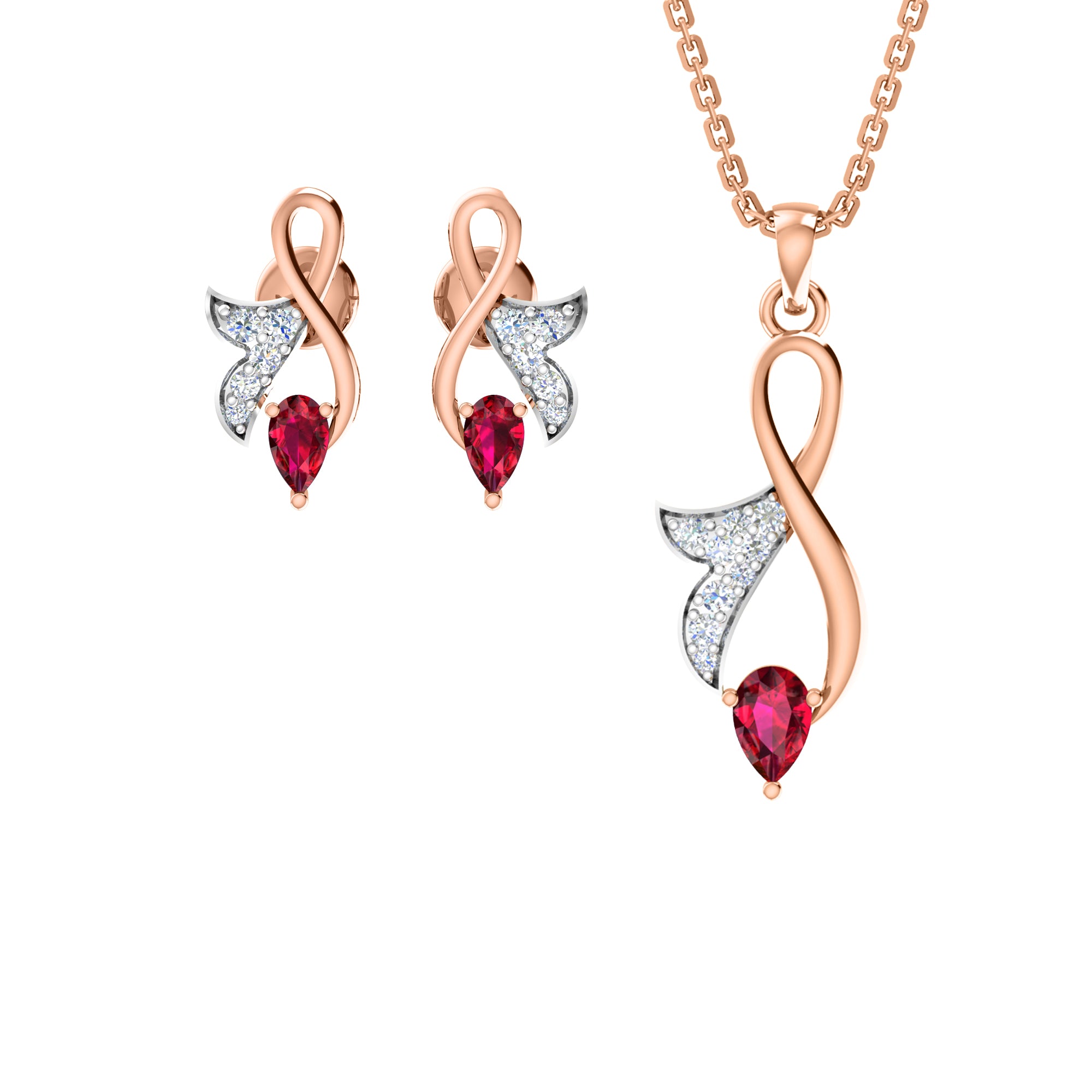 RKC 925 Silwer Goue Totaal 0.30Ct Moissanite Hanger Wt 3.60gm En Wt Oorring 2.00gm Stel Met 14K Geelgoud Geplateerd