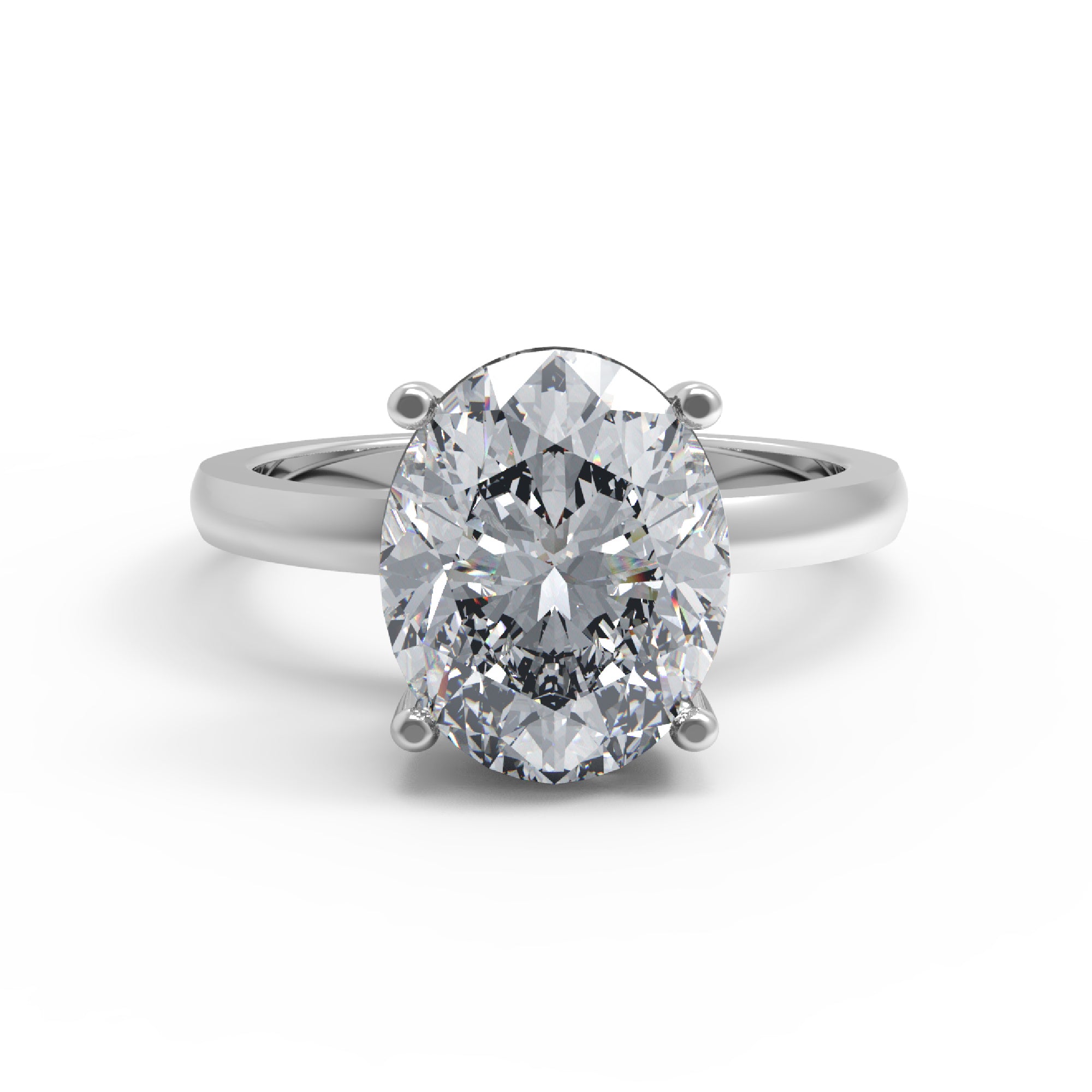 RKC 5 Ct Cincin Pertunangan Moissanite Potongan Oval Perak 925 14K Berlapis Emas Kuning untuk Wanita Berat 3,20 Gram