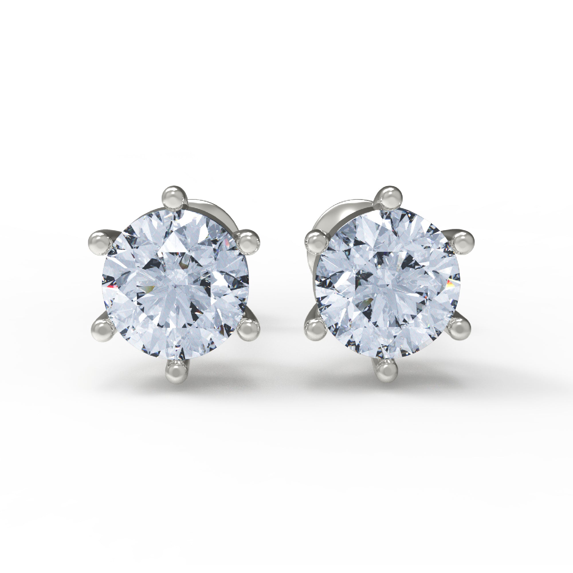 RKC 925 стерлингового срэбра з шасцю зубцамі Жаночыя завушніцы-гваздзікі з ружамі 14 карат, вага над прадуктам 1,20 GM, вышыня каменя 3,80 мм